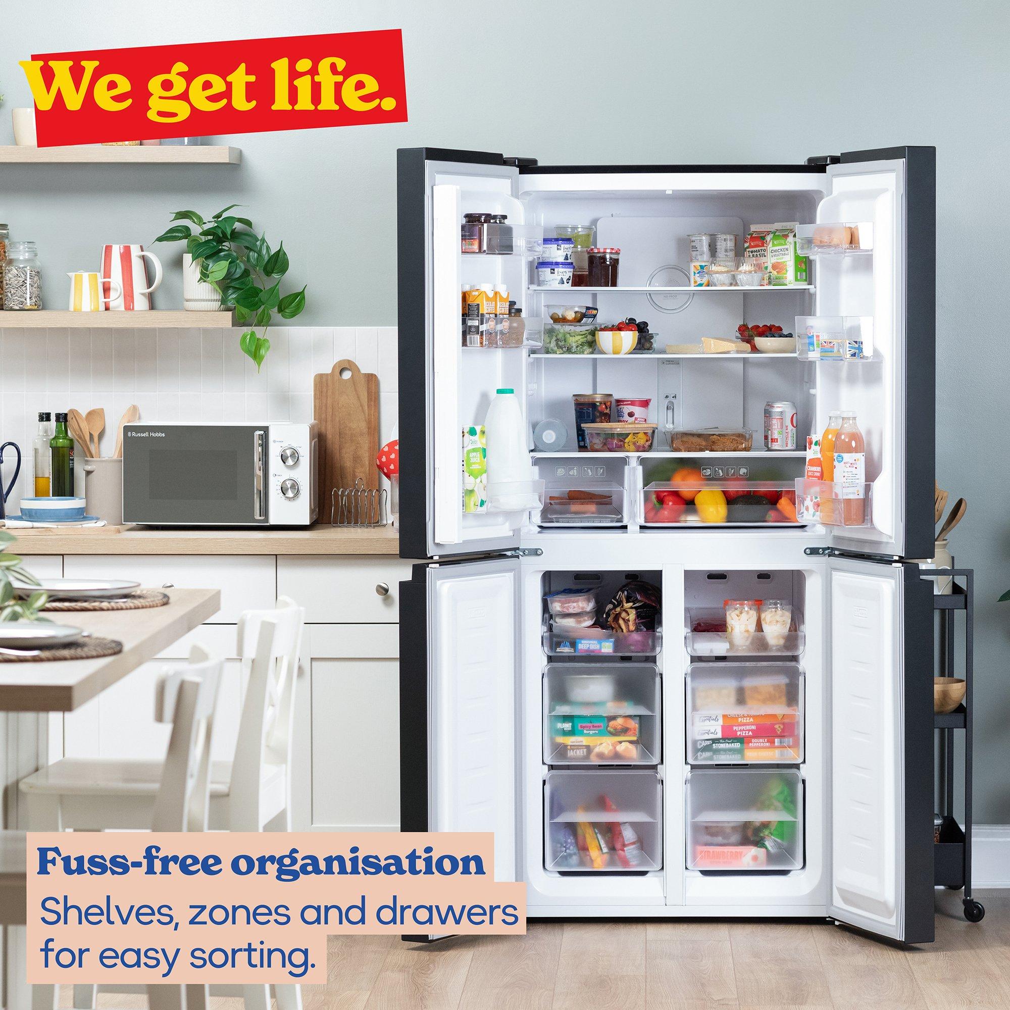 Black Steel - Russell Hobbs - RH180A4FF802E1BS 50/50 Split 4 Door Fridge Freezer - 9