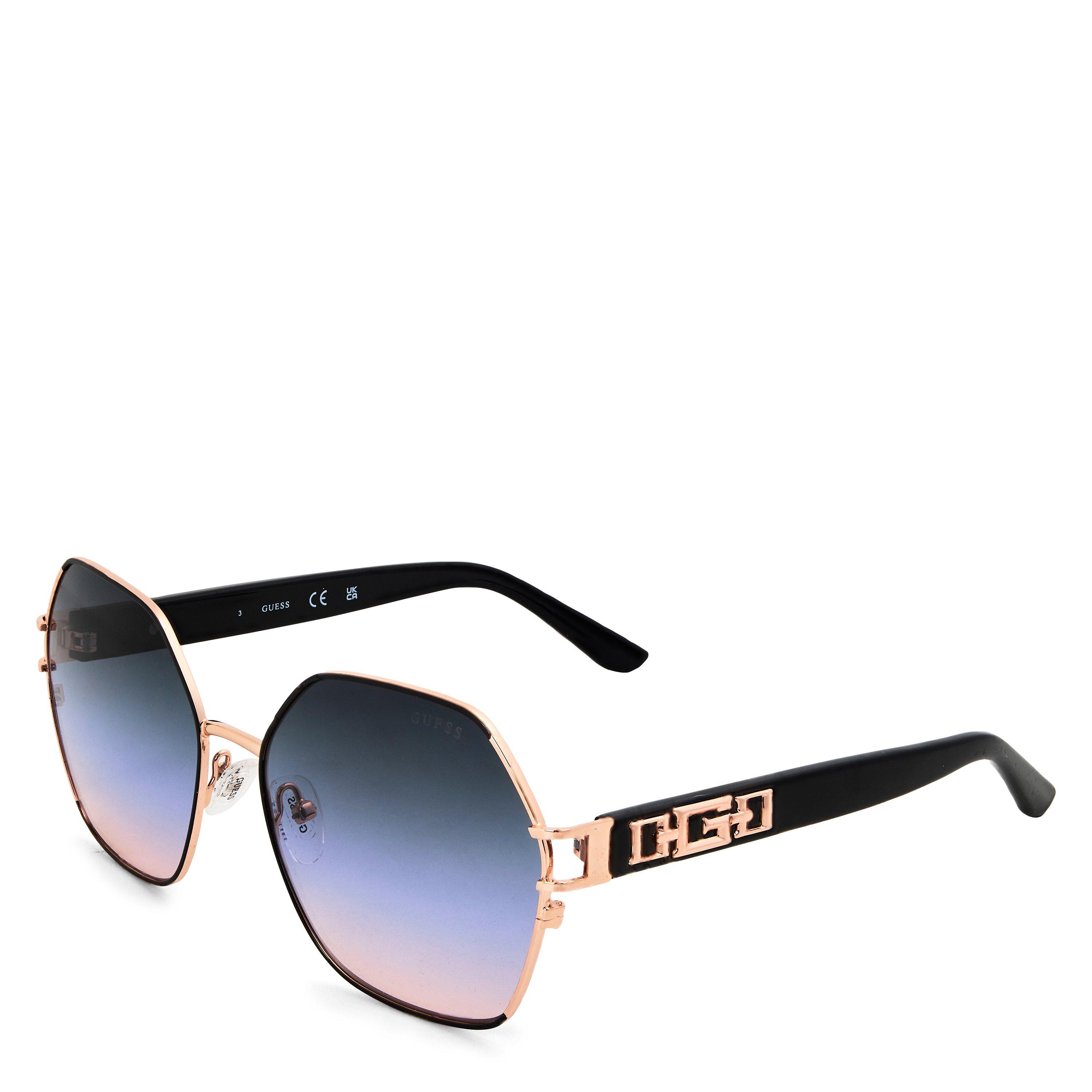 Black - Guess - Women's Hexagon Sunglasses - 1