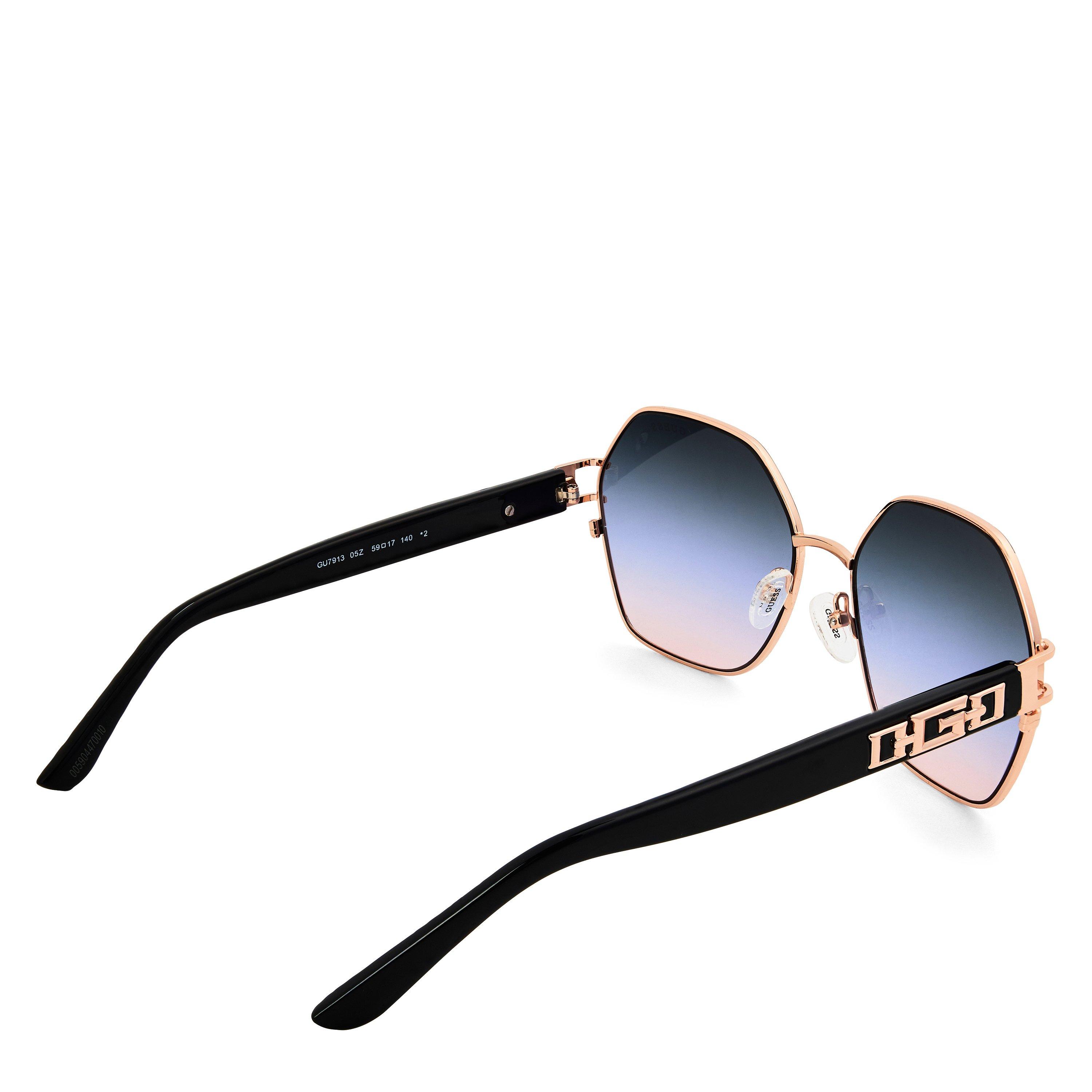 Black - Guess - Women's Hexagon Sunglasses - 2