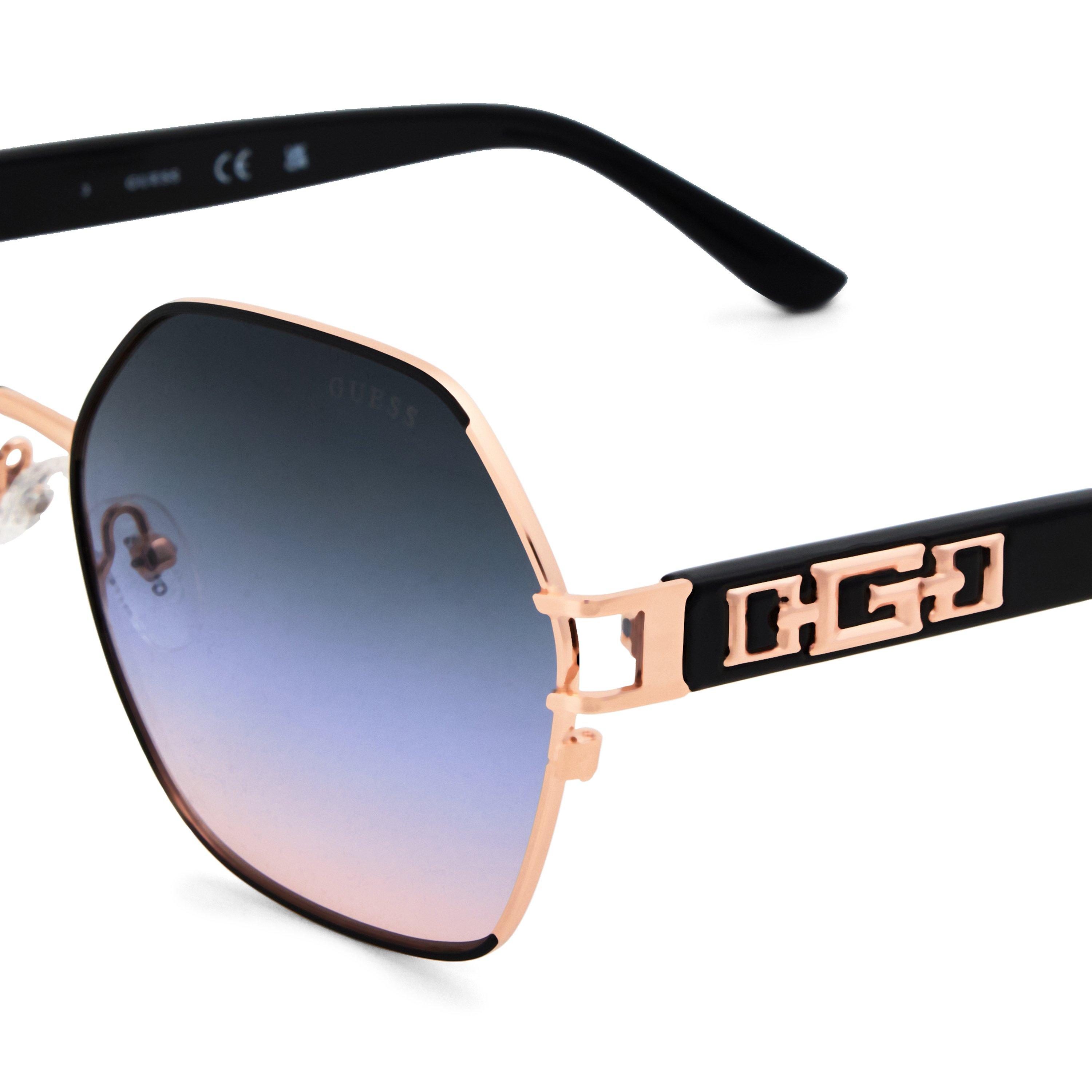 Black - Guess - Women's Hexagon Sunglasses - 3