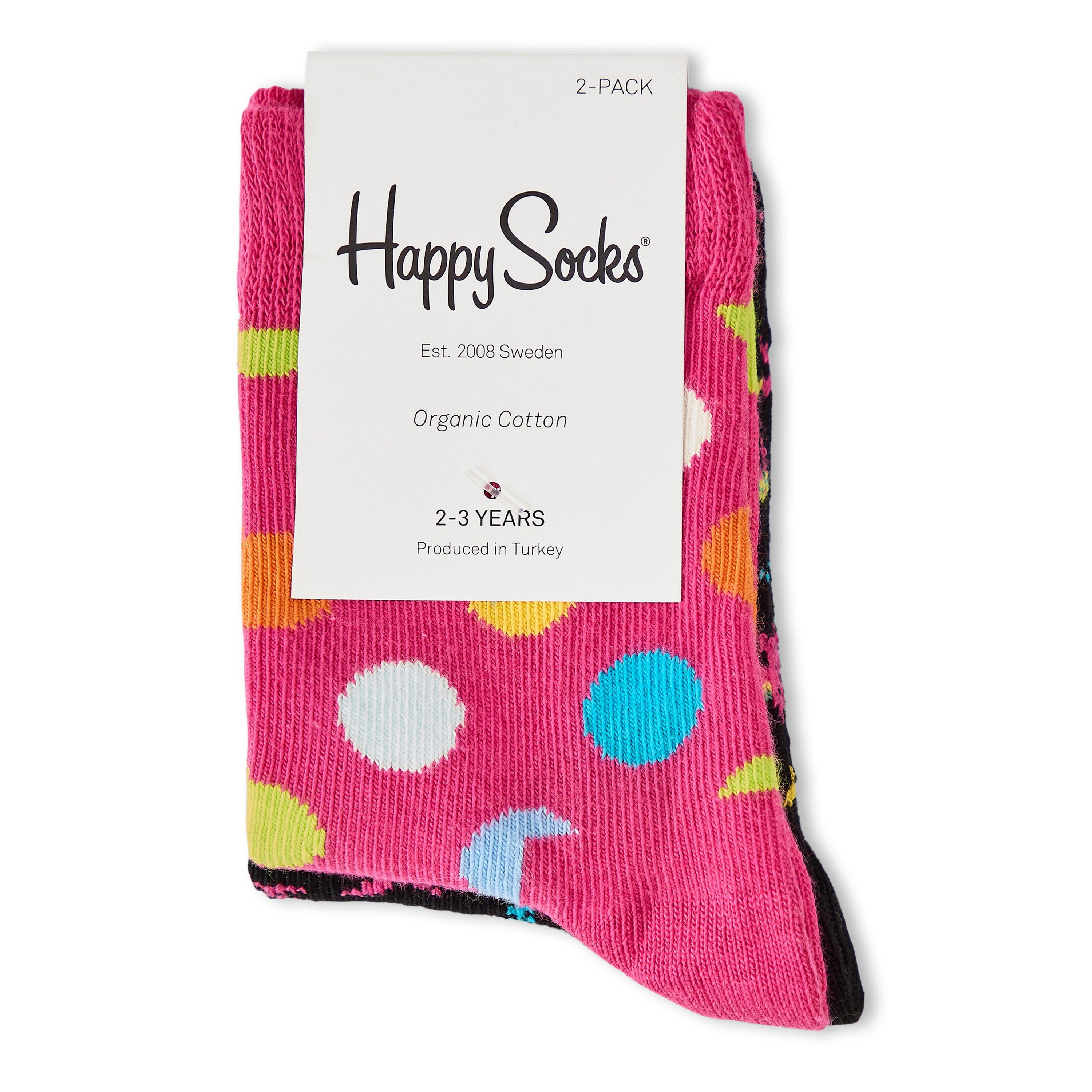 Lyserød - Happy Socks - 2Pk Big Dot Sk Jn99 - 2