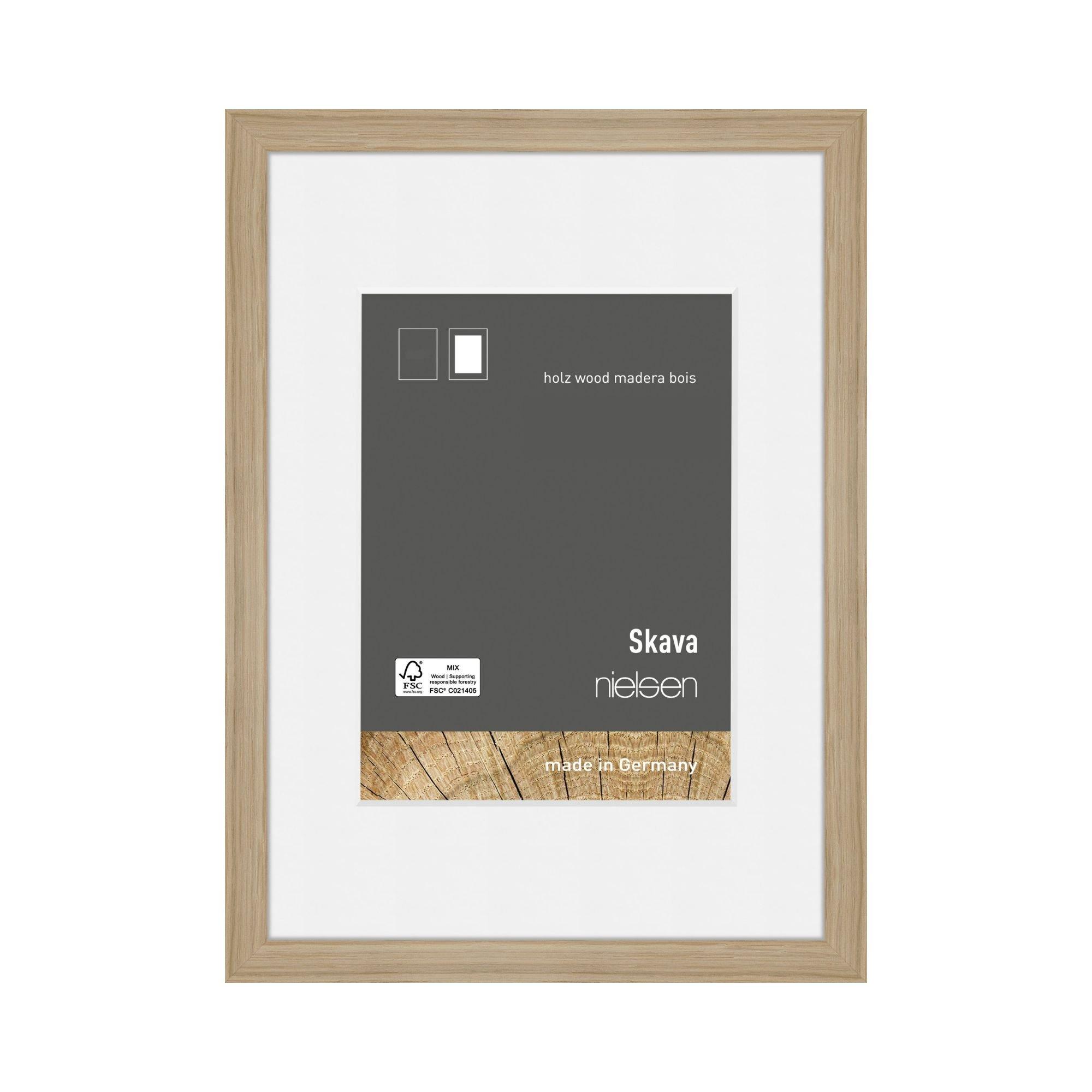 Nielsen  Skava Wooden Picture Frame With White Mount - Oak - A1