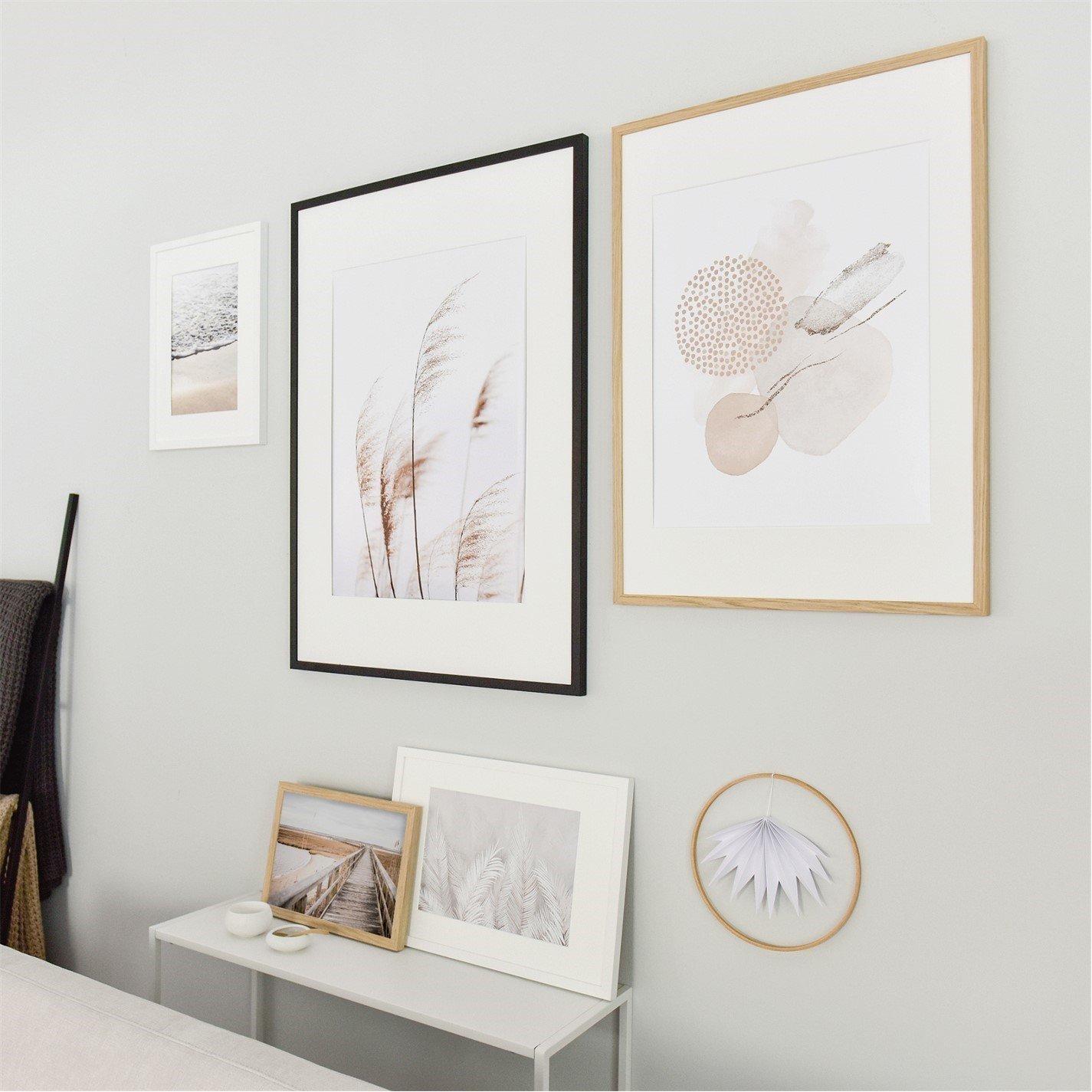 Oak - nielsen - Skava Wooden Picture Frame with White Mount - 2