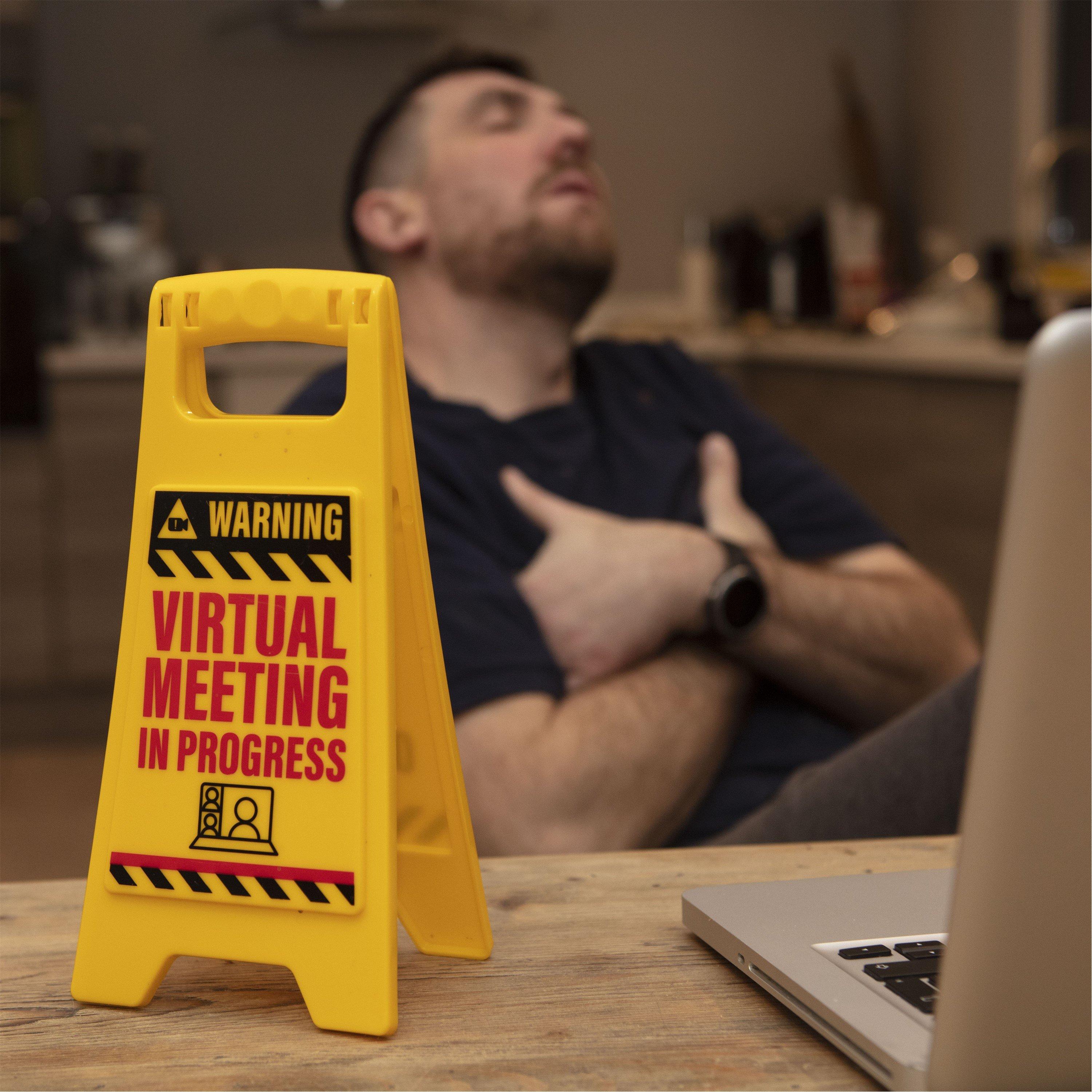 Multi - Boxer Gifts - Virtual Meeting Desk Warning Sign  Funny Gift - 3