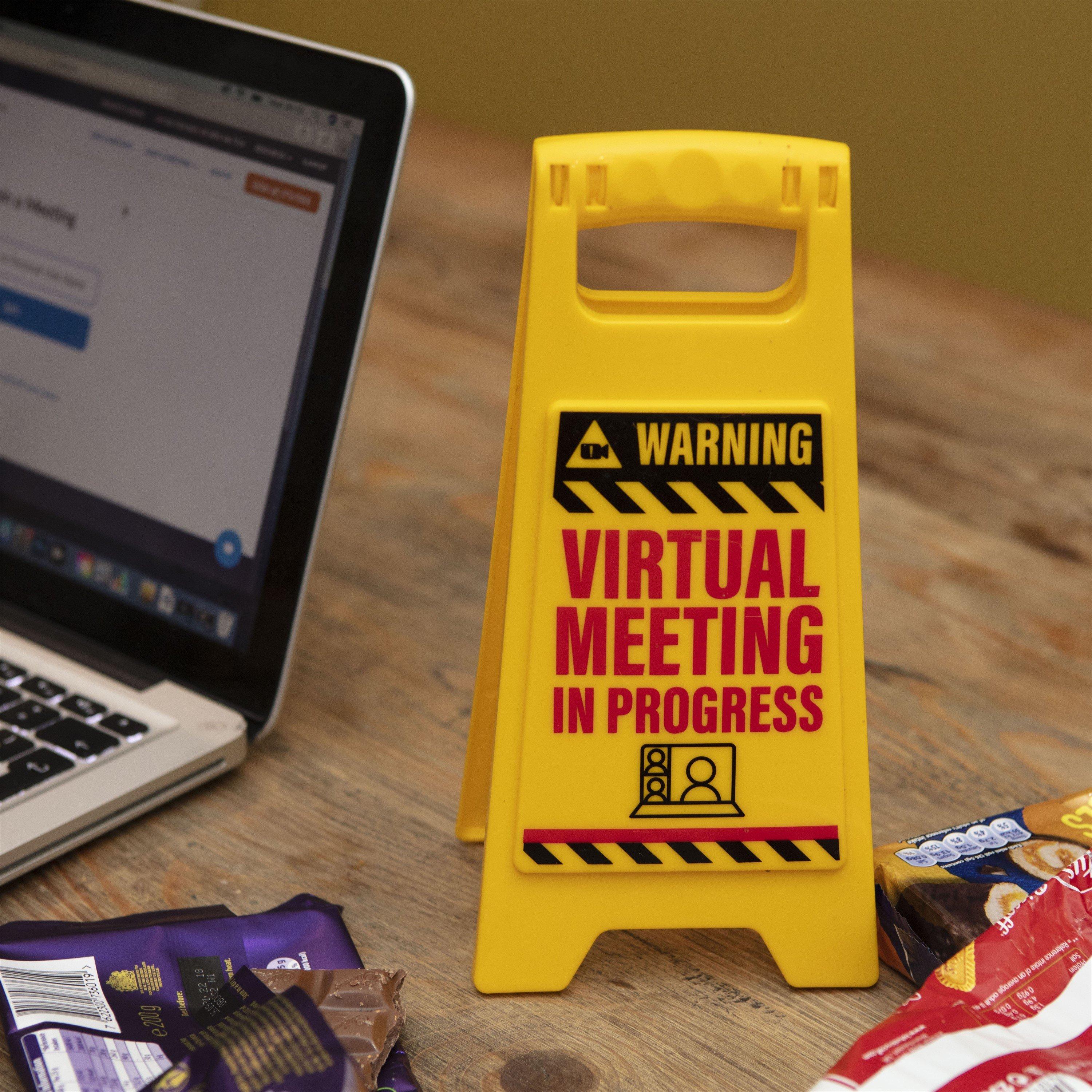 Multi - Boxer Gifts - Virtual Meeting Desk Warning Sign  Funny Gift - 4