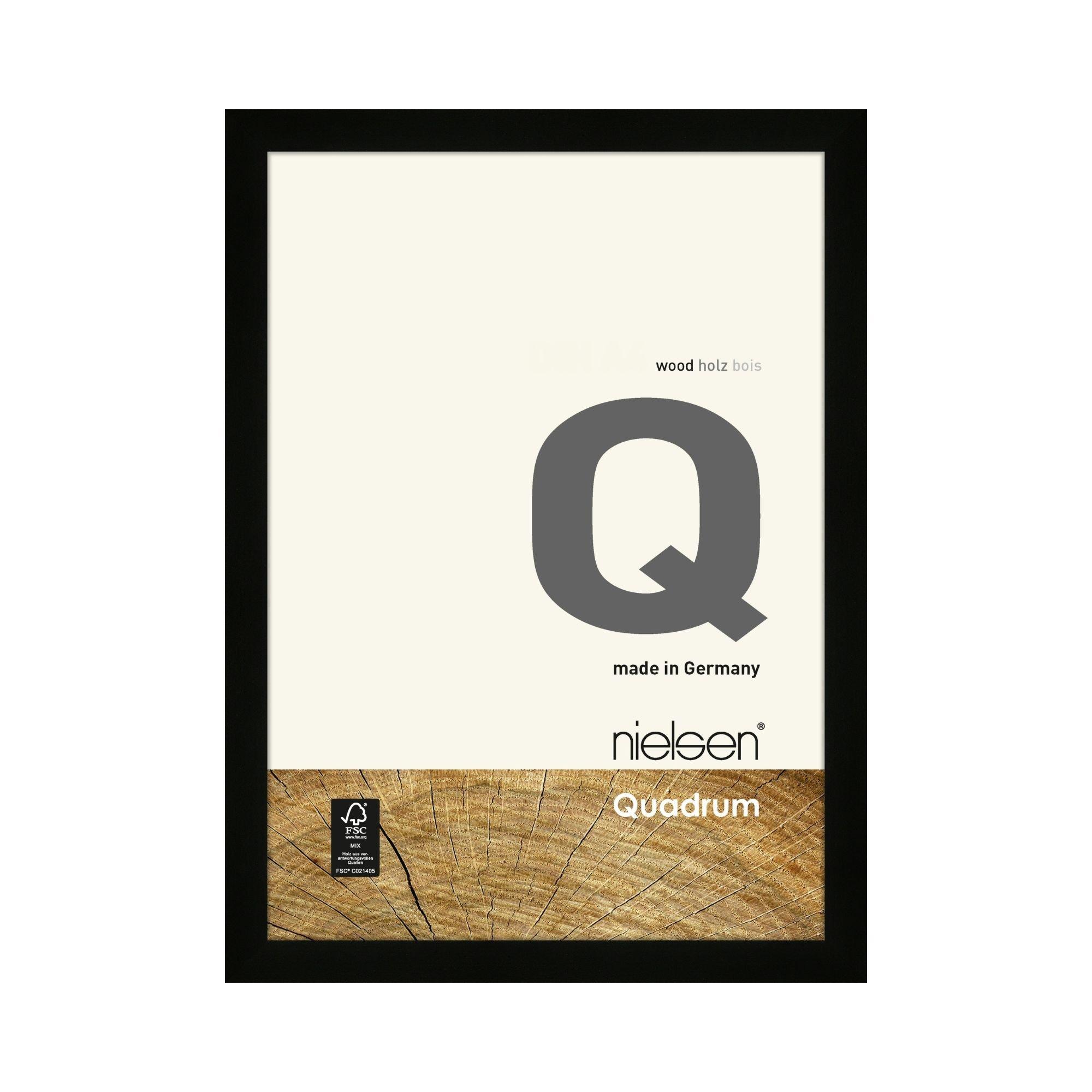 Black Veneered - nielsen - Quadrum Wooden Picture Frame with Glass Front - 1