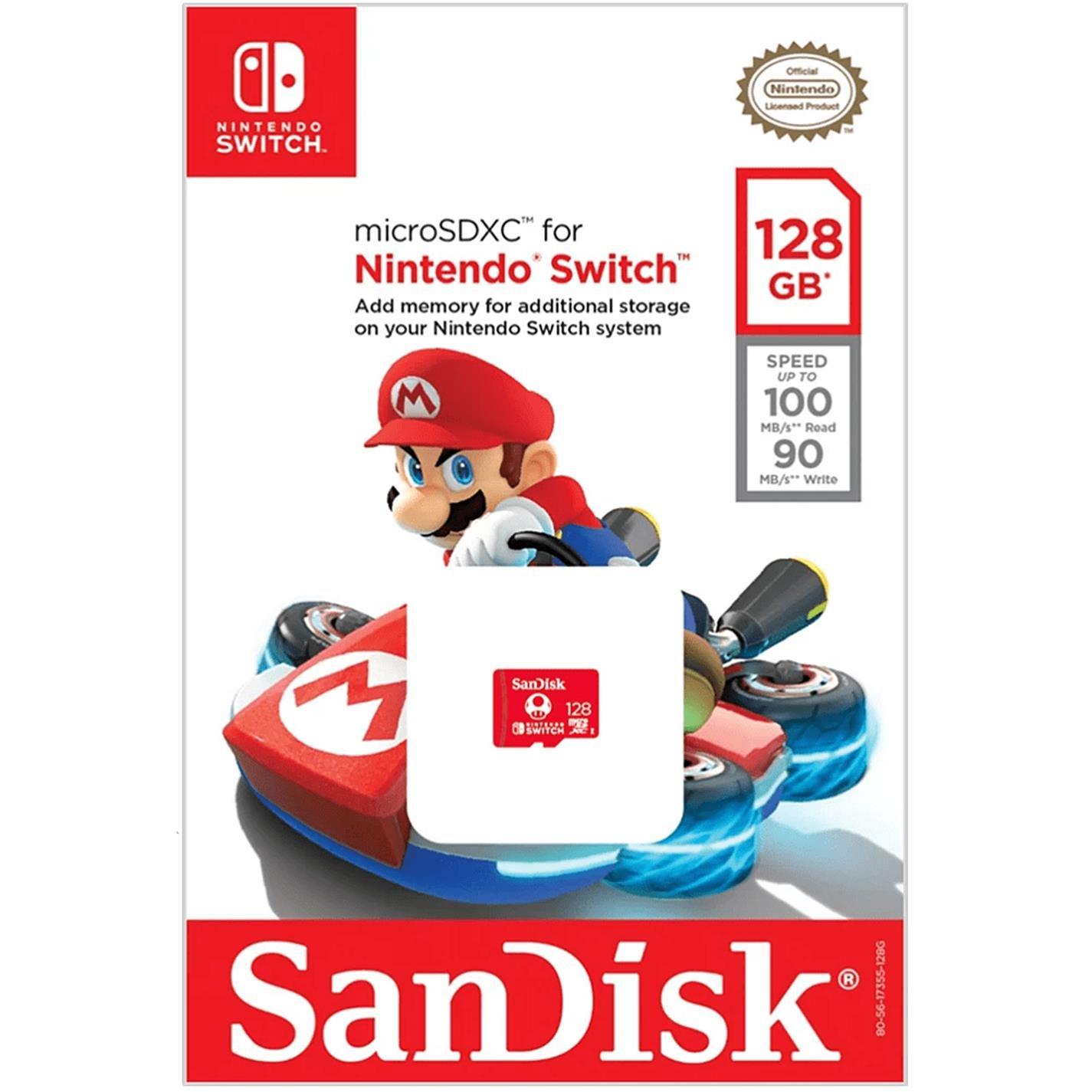 128GB - SanDisk - 128GB Nintendo Switch Micro SD - Supermario - 1