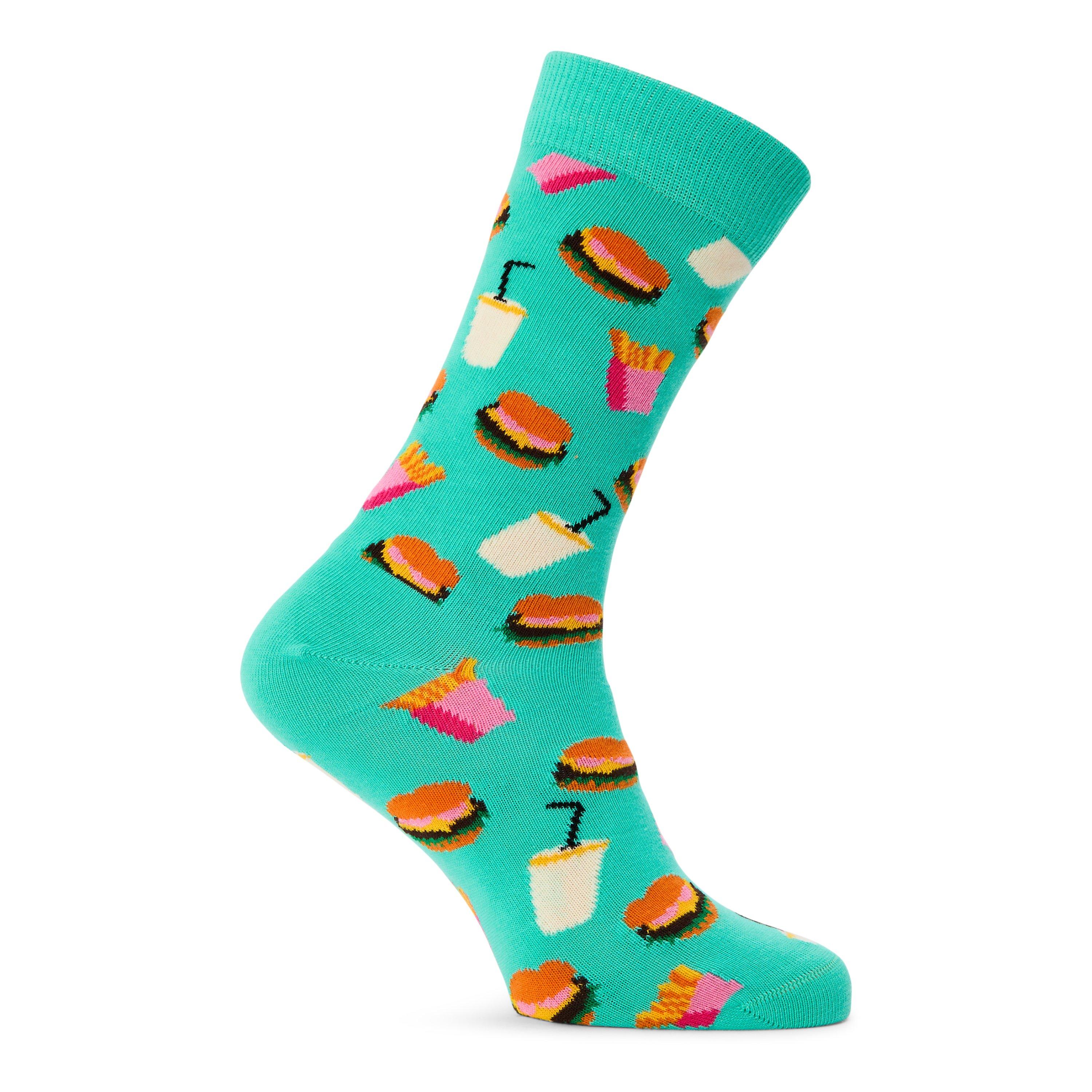 Happy Socks  Hamburger Pop - Turquoise - 4-7(36-40)