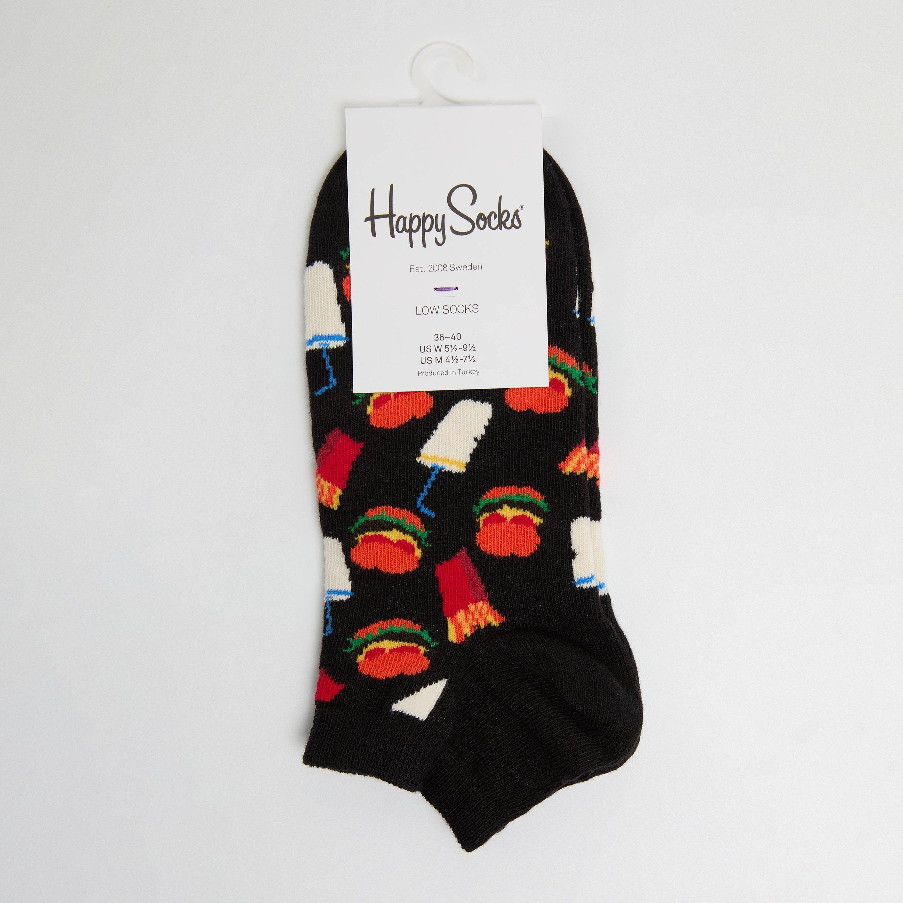 Happy Socks  Hamburger Pop - Black - 4-7(36-40)