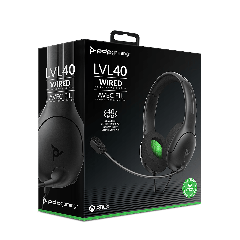 Multi Format An - PDP - LVL40 Wired Stereo Xbox Headset - Black - 9