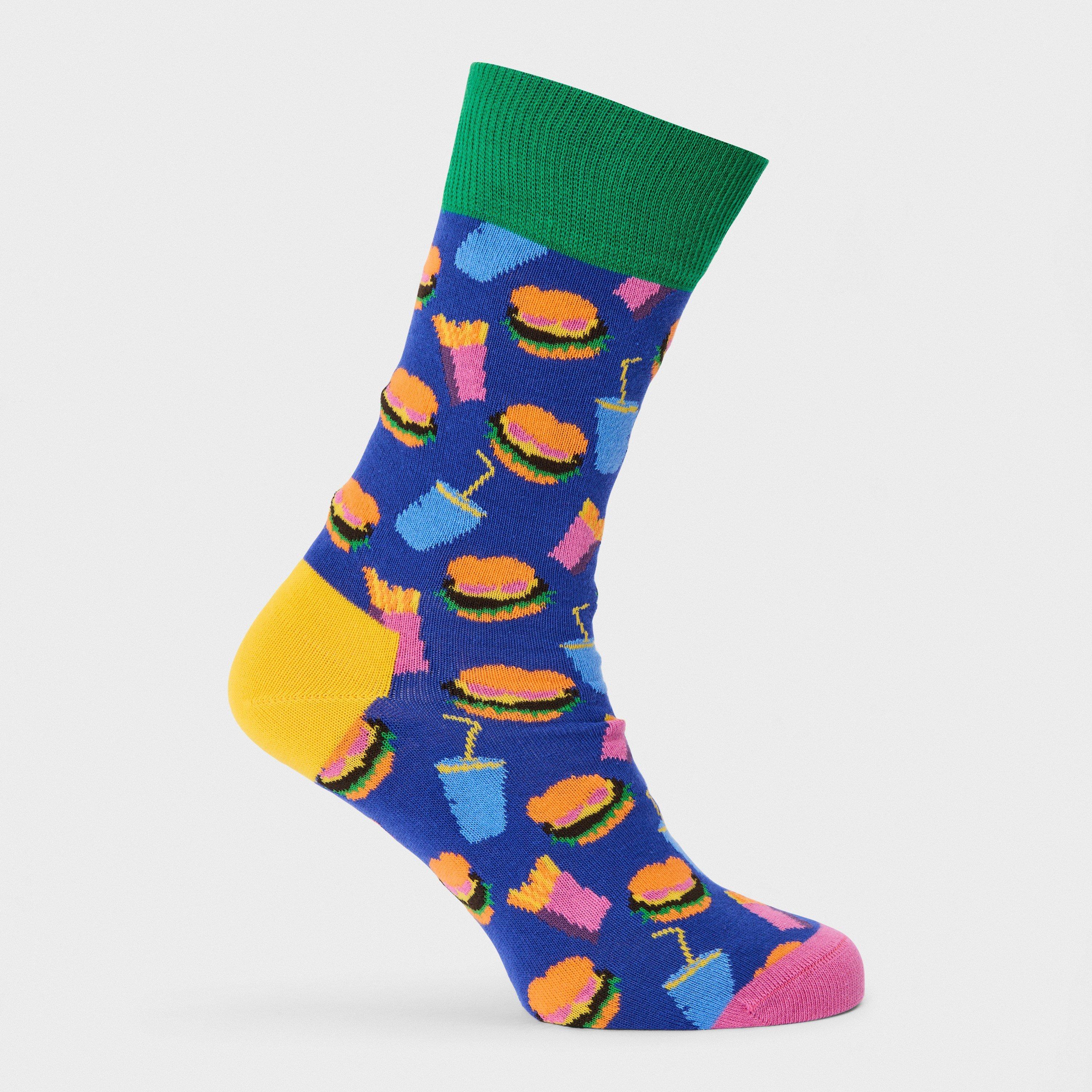 Happy Socks  Hamburger Pop - Blue - 4-7(36-40)
