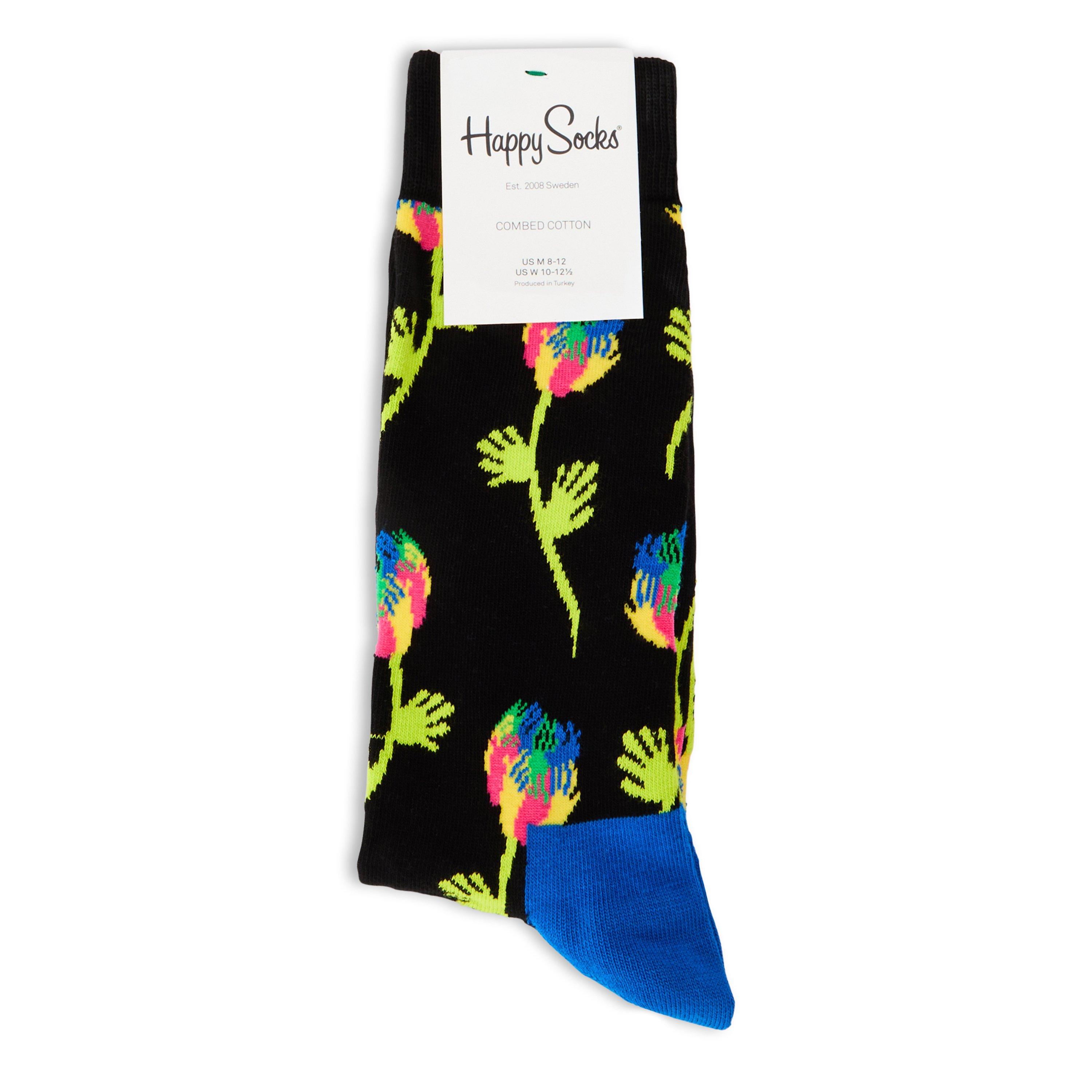 Zwart - Happy Socks - Hand Flower Sk 99 - 2
