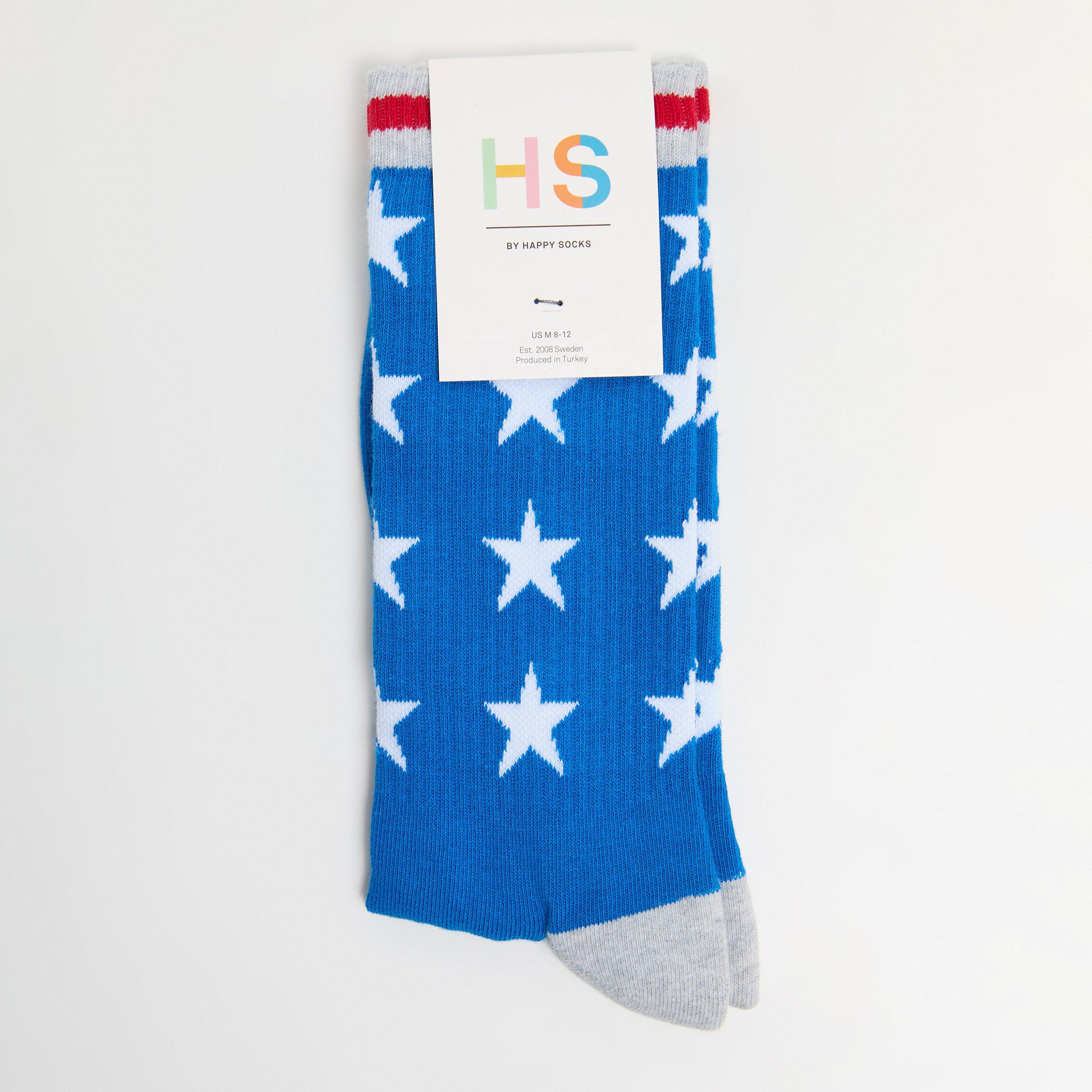 Blue - Happy Socks - Stars Rib Pop - 1