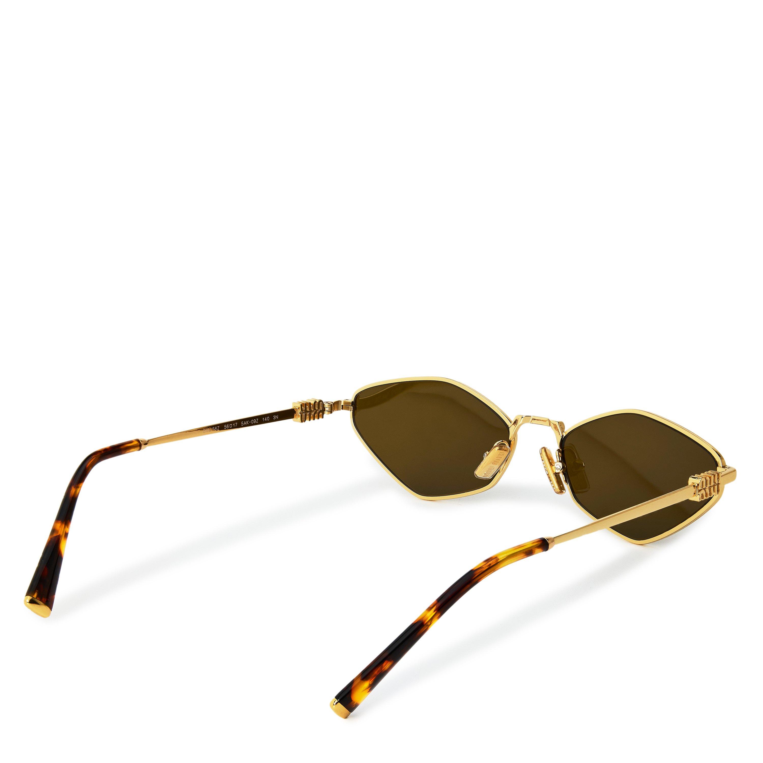 Gold/Brown - Miu Miu - Miu Sun 0MU 56ZS Ld63 - 2