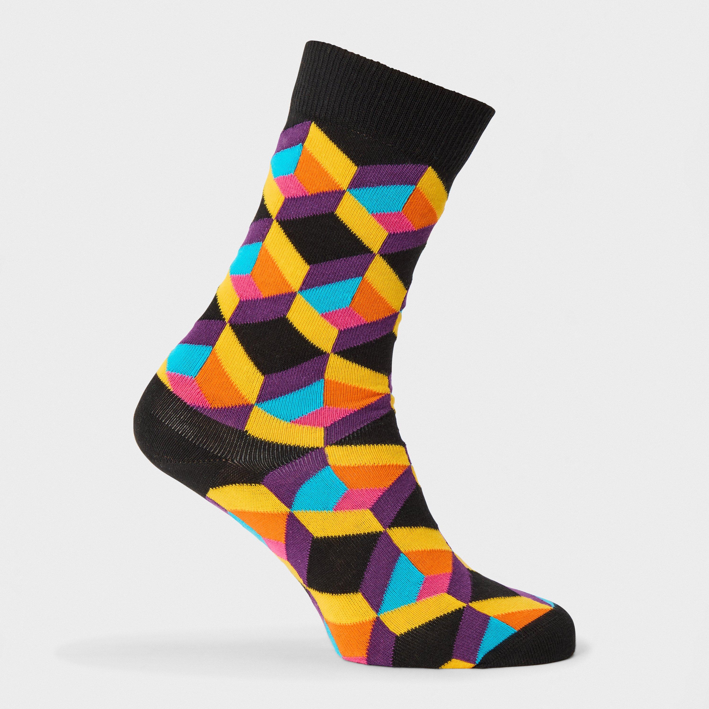 Black - Happy Socks - Optiq Square Pop - 1