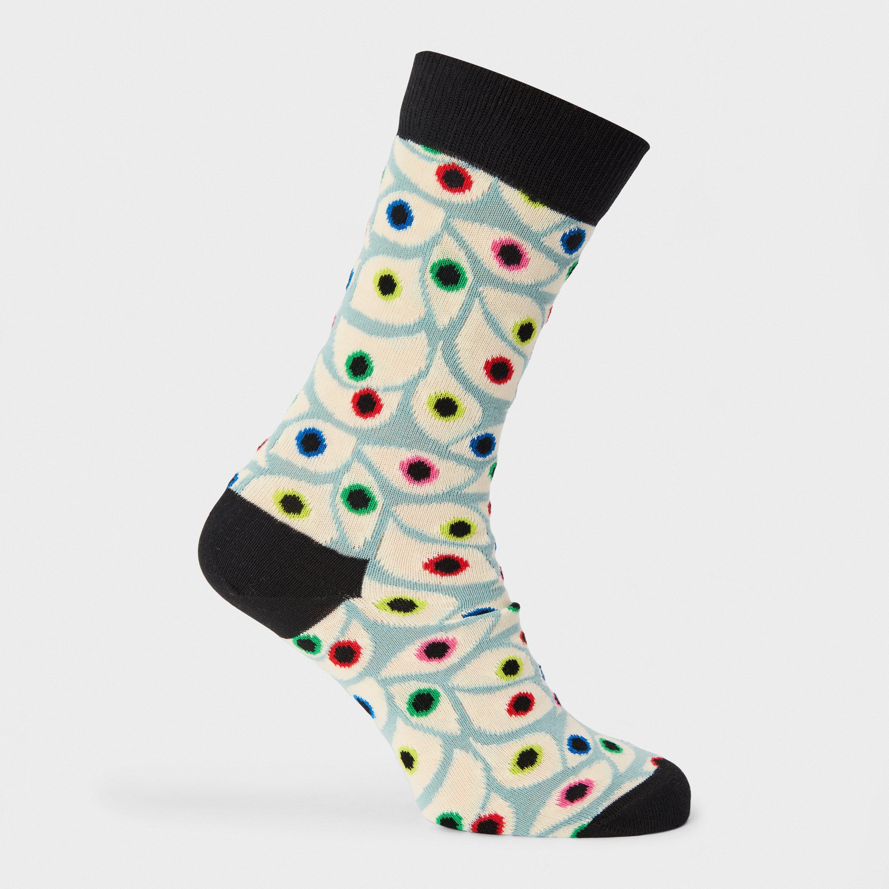 Schwarz - Happy Socks - Organic Eyes Pop - 1
