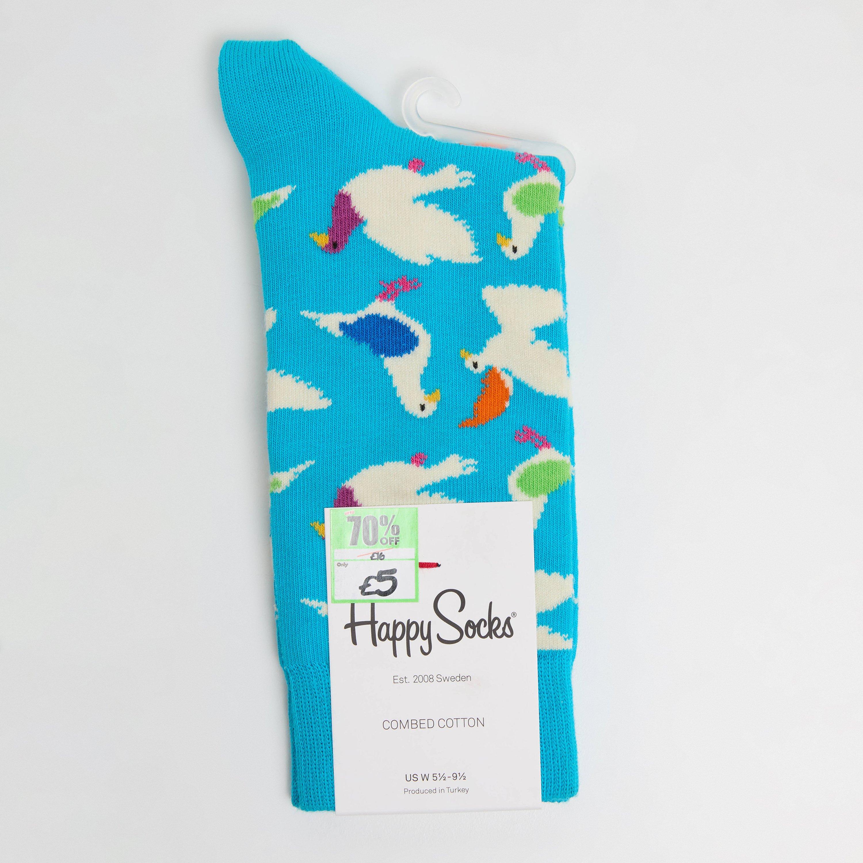 Turquoise - Happy Socks - Pigeon Skull Pop - 1