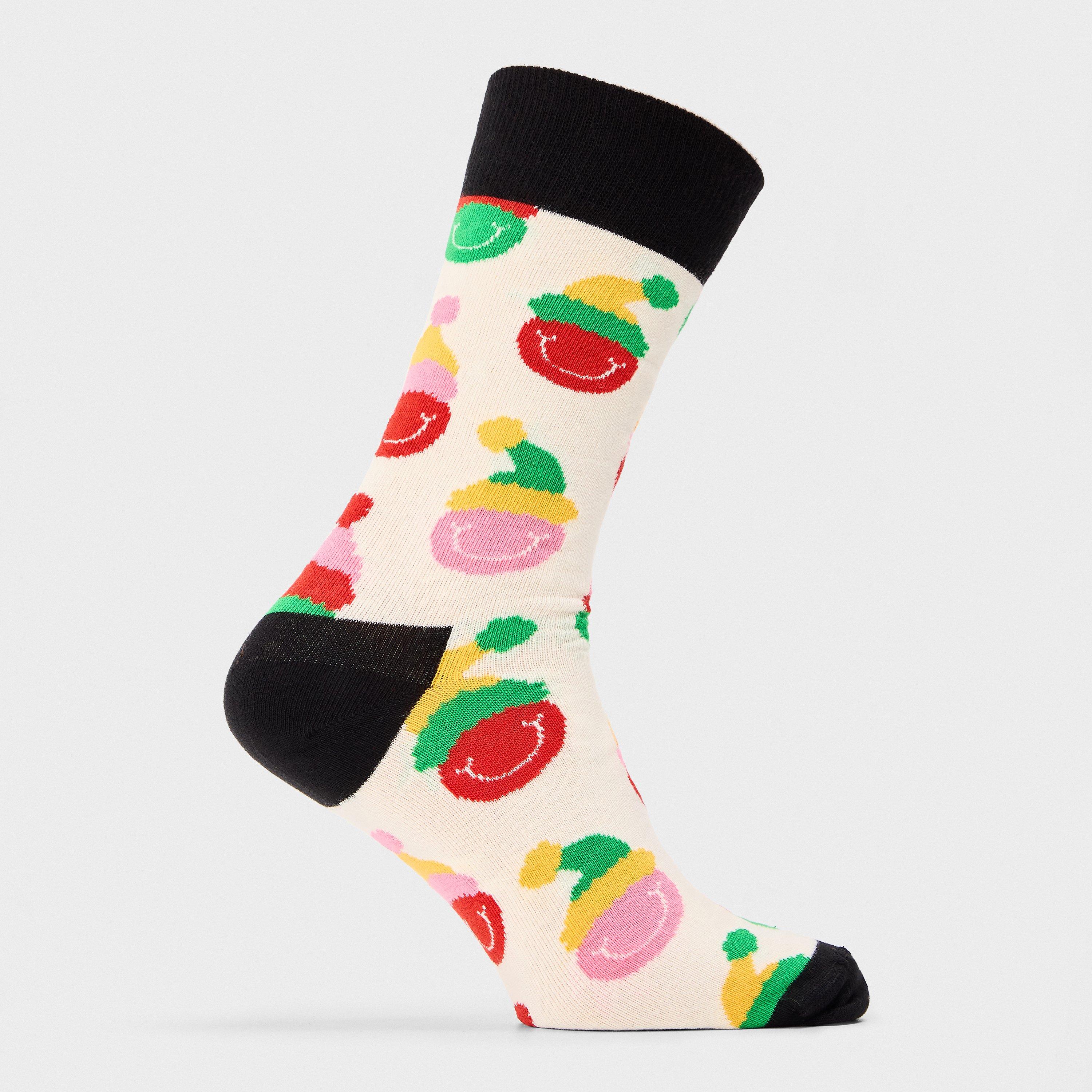 Happy Socks  Santa Smile Pop - Beige - 3-7(36-40)