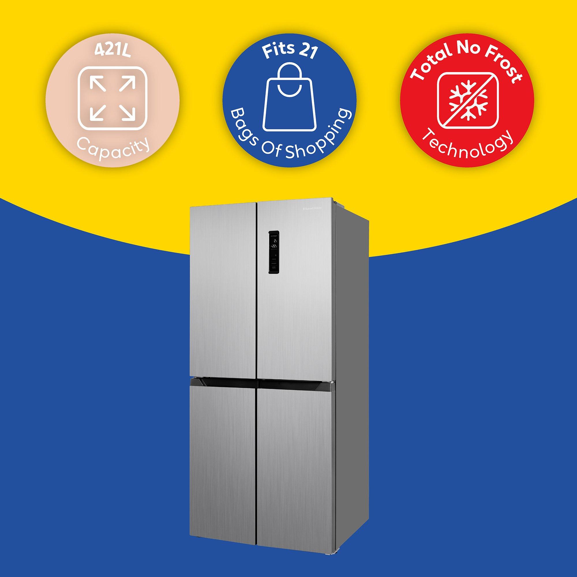 Stainless Steel - Russell Hobbs - RH180A4FF802E1SS 50/50 Split 4 Door Fridge Freezer - 10