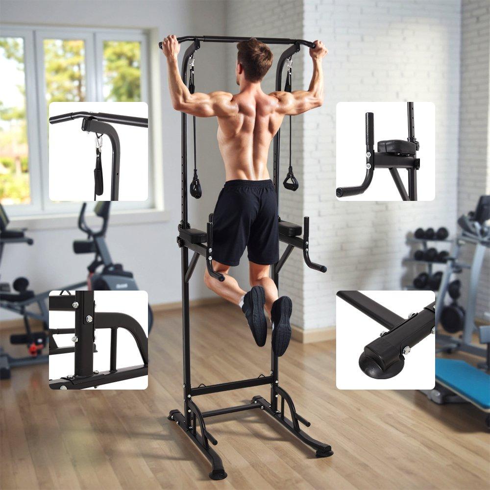 Black - LIFE IDEAS SPORT - Multi-Functional Adjustable Pull-Up Tower - 2