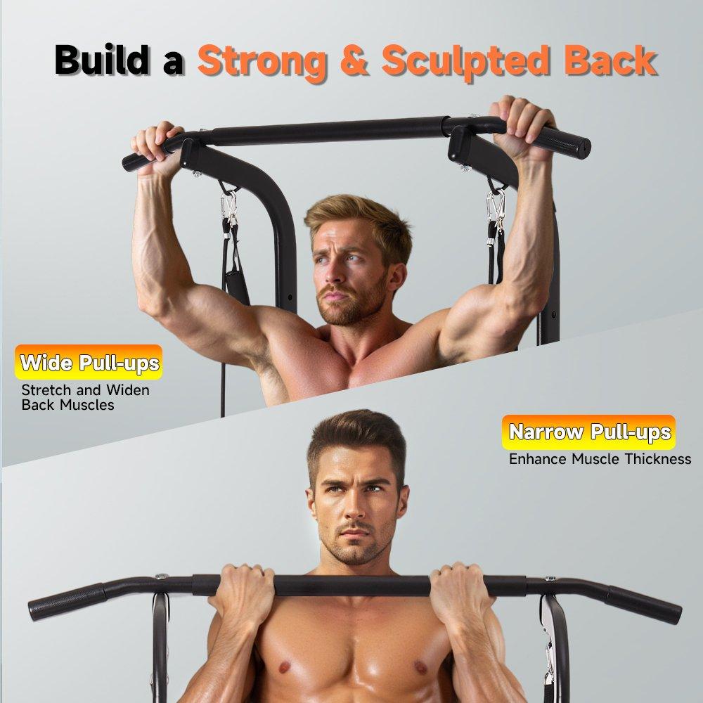 Black - LIFE IDEAS SPORT - Multi-Functional Adjustable Pull-Up Tower - 3