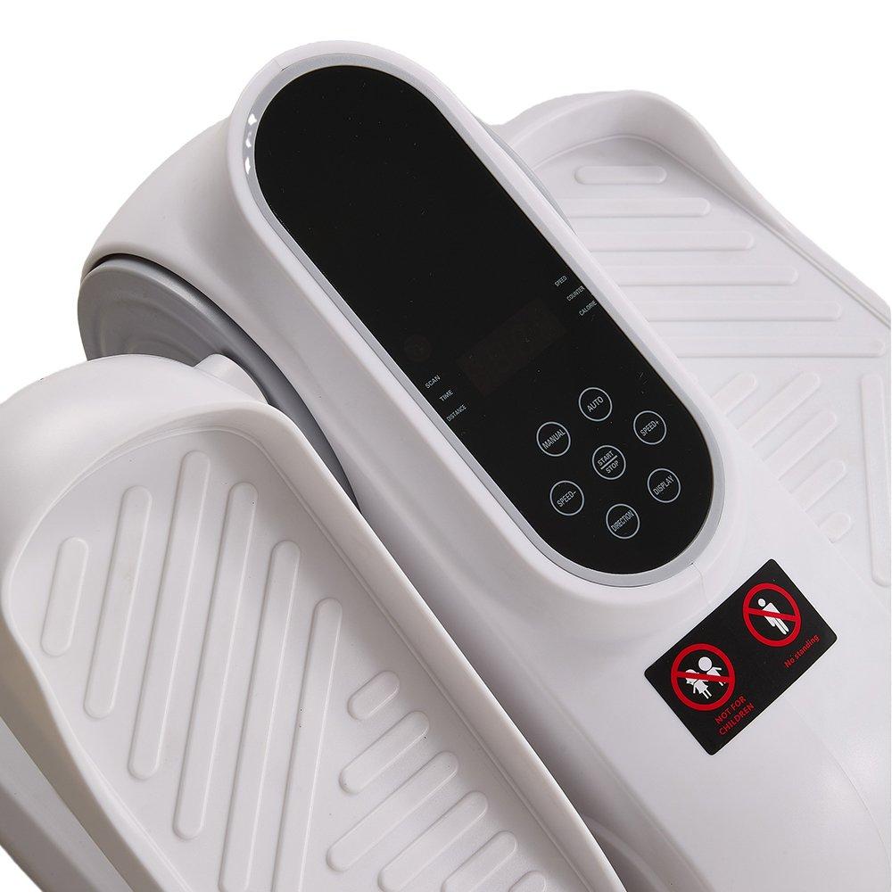 White - LIFE IDEAS SPORT - 12-Speed Under-Desk Electric Elliptical Trainer - 12