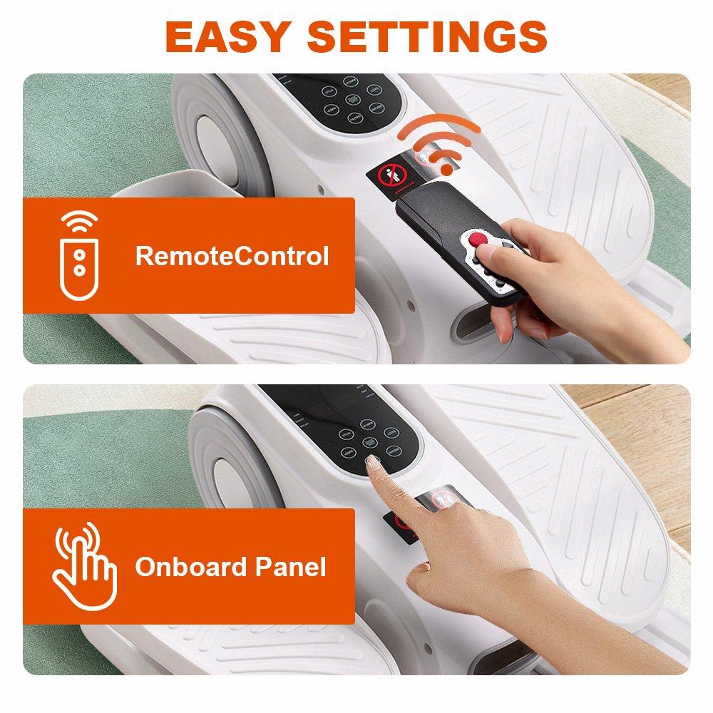 White - LIFE IDEAS SPORT - 12-Speed Under-Desk Electric Elliptical Trainer - 4