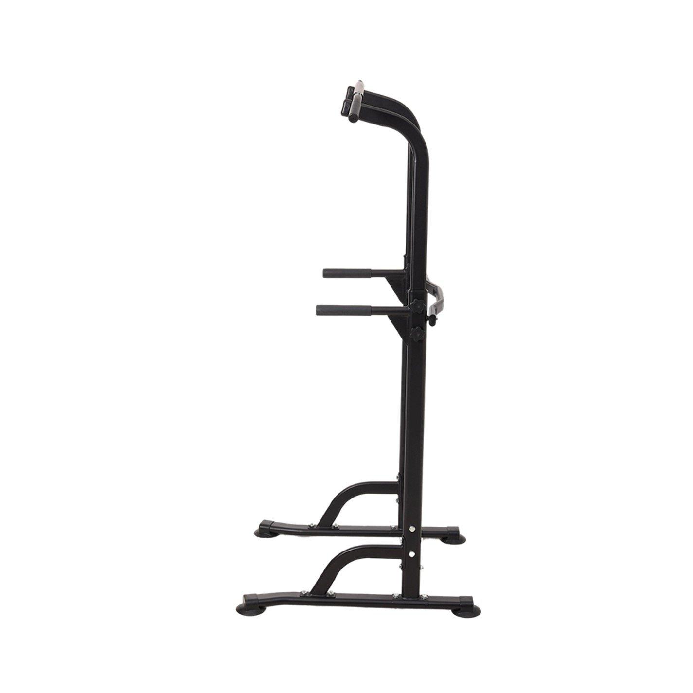 Black - LIFE IDEAS SPORT - Adjustable Power Tower Dip & Pull-Up Station - 9