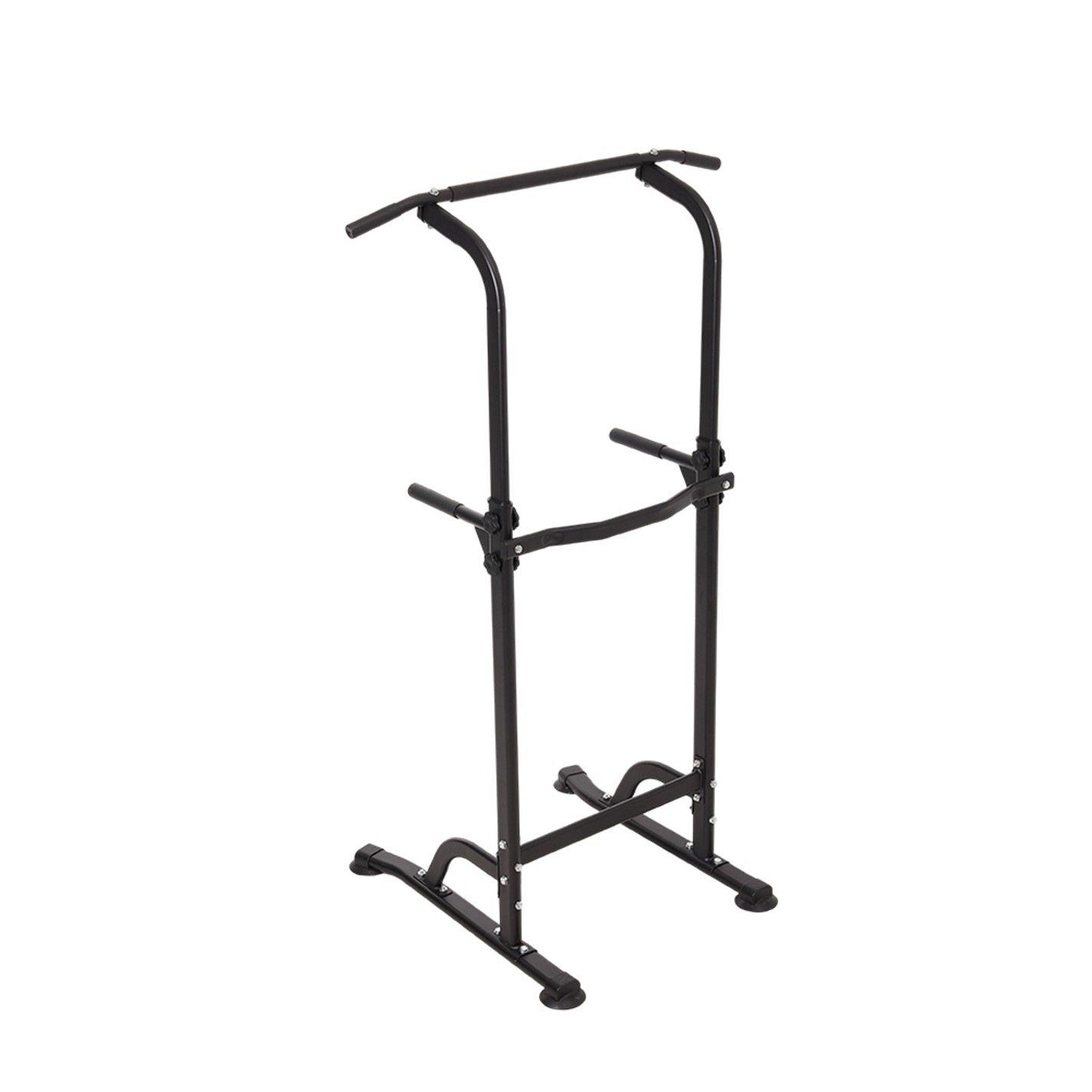 Black - LIFE IDEAS SPORT - Adjustable Power Tower Dip & Pull-Up Station - 10