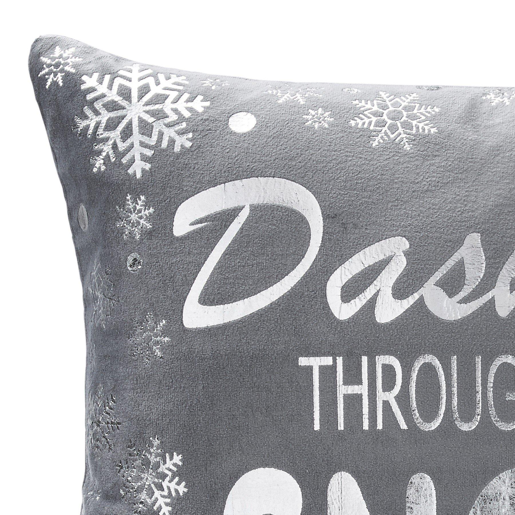 Grey - Alan Symonds - Dashing Through The Snow Christmas Cushion - 2