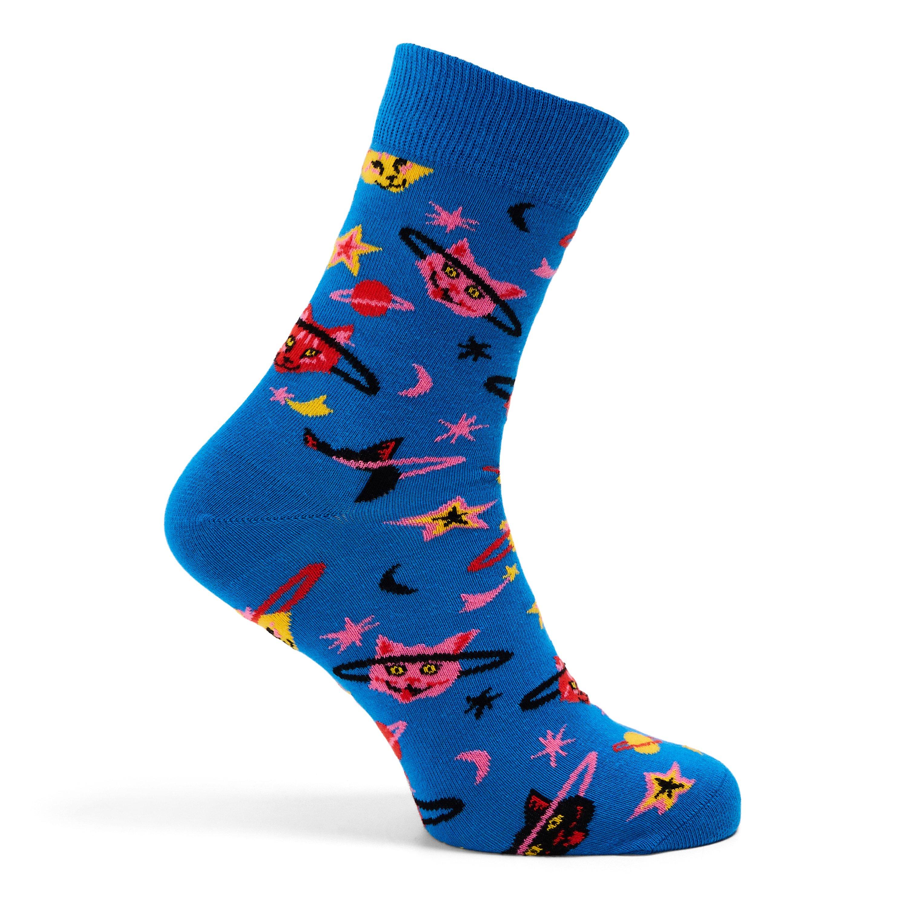 Blue - Happy Socks - Space Cat Pop - 1
