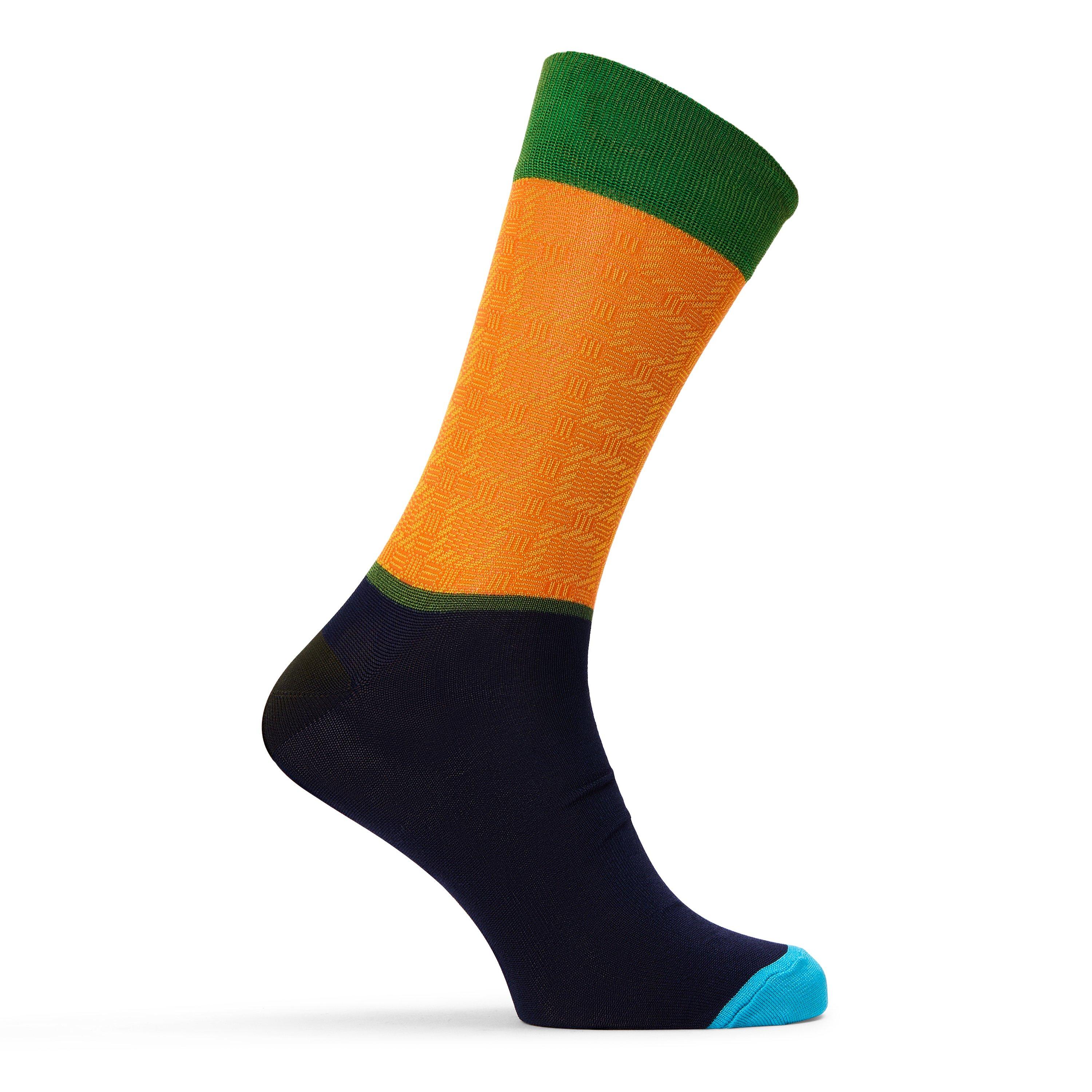 Navy - Happy Socks - Square Crew Sk 99 - 1