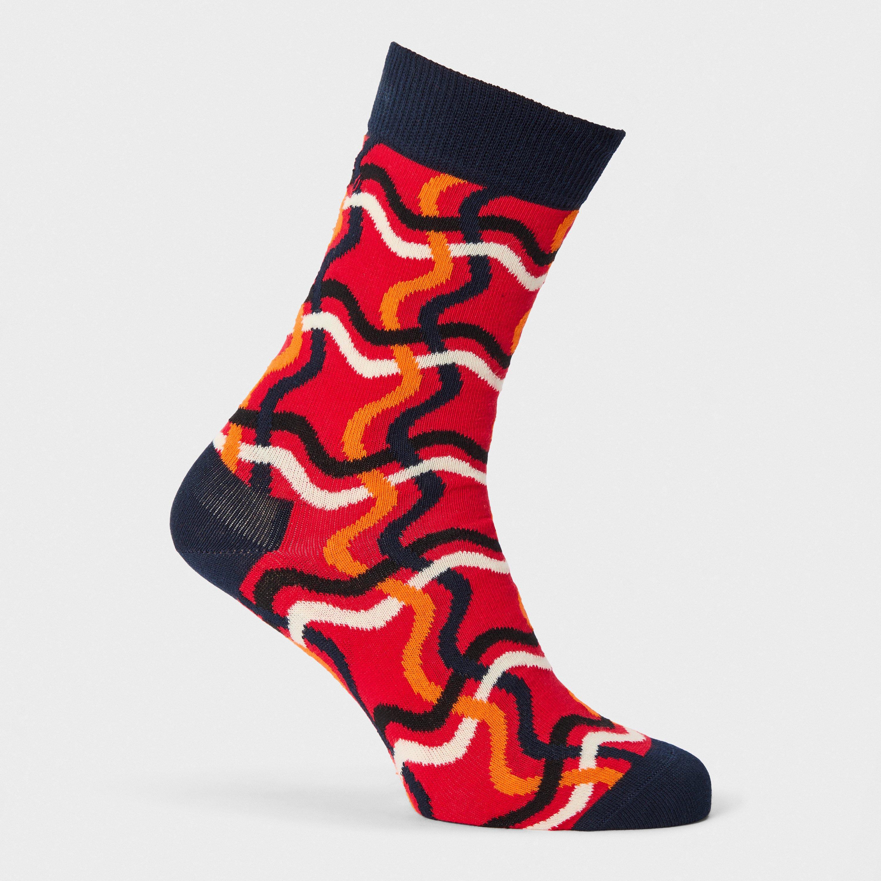 Red - Happy Socks - Squiggly Pop - 1