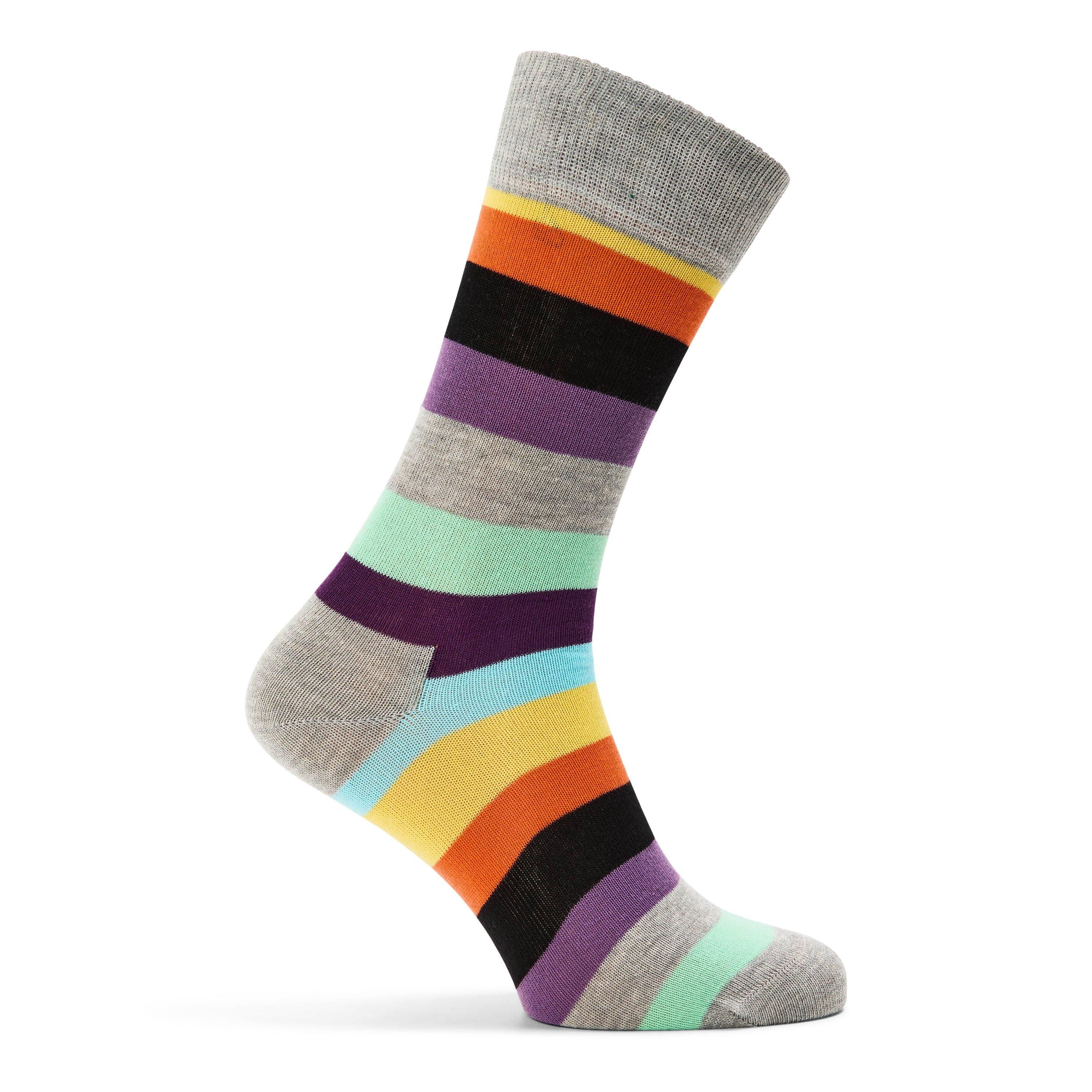Light Grey - Happy Socks - Stripe Pop - 1
