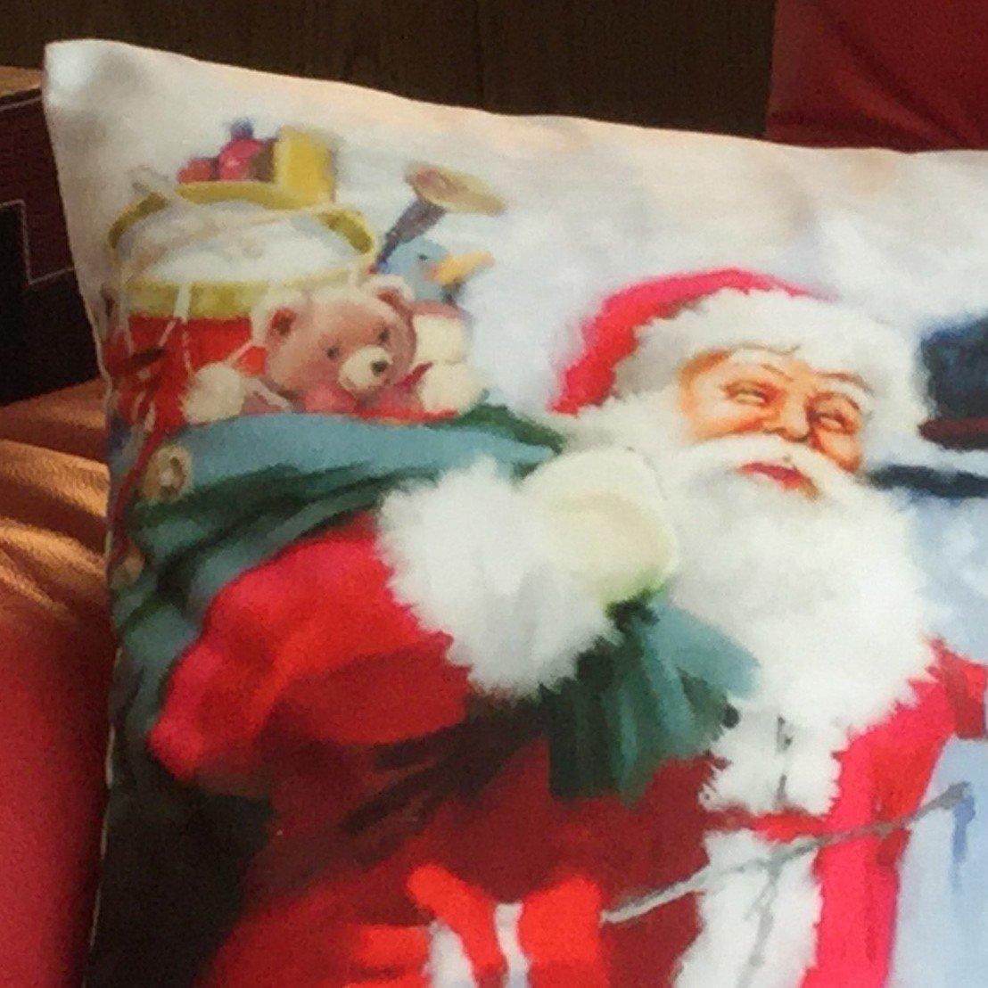 Multicolour - Alan Symonds - Santa & Snowman Christmas Cushion - 2