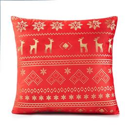Alan Symonds Reindeer Red & Gold Christmas Cushion