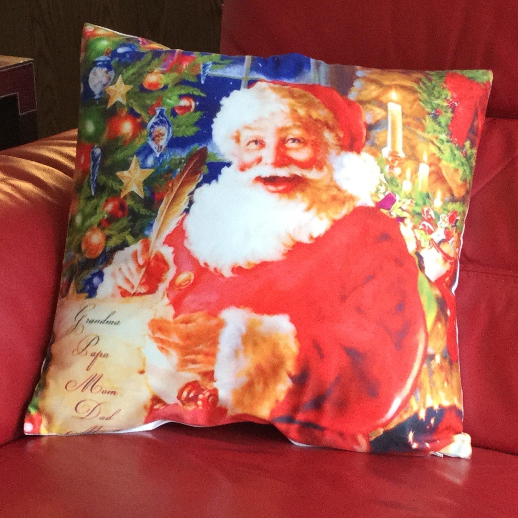 Multicolour - Alan Symonds - Santa & List Christmas Cushion - 1