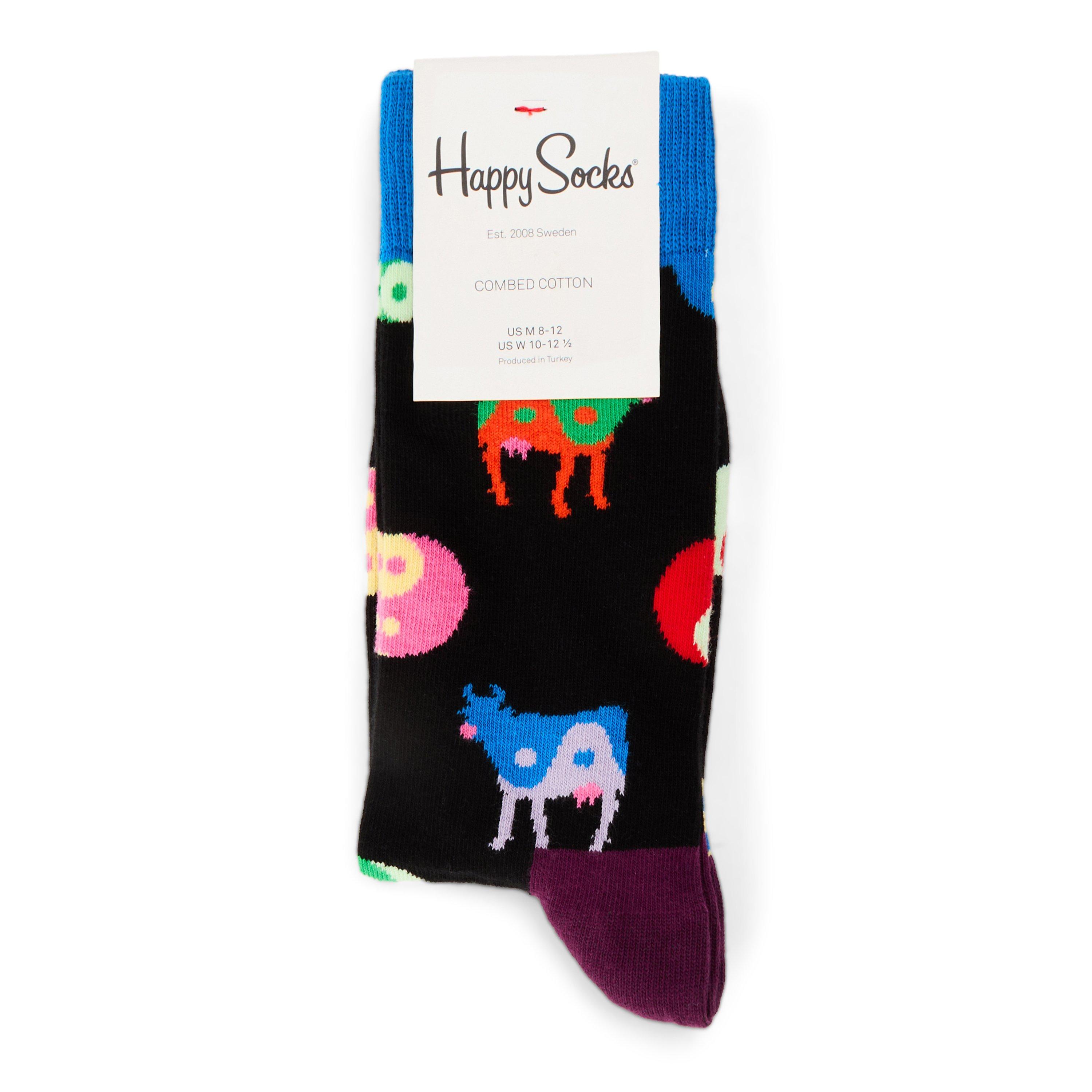 Black - Happy Socks - Yin Yang Cow Sk 99 - 2