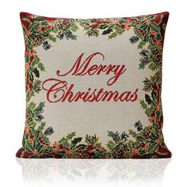 Alan Symonds Merry Tapestry Christmas Cushion