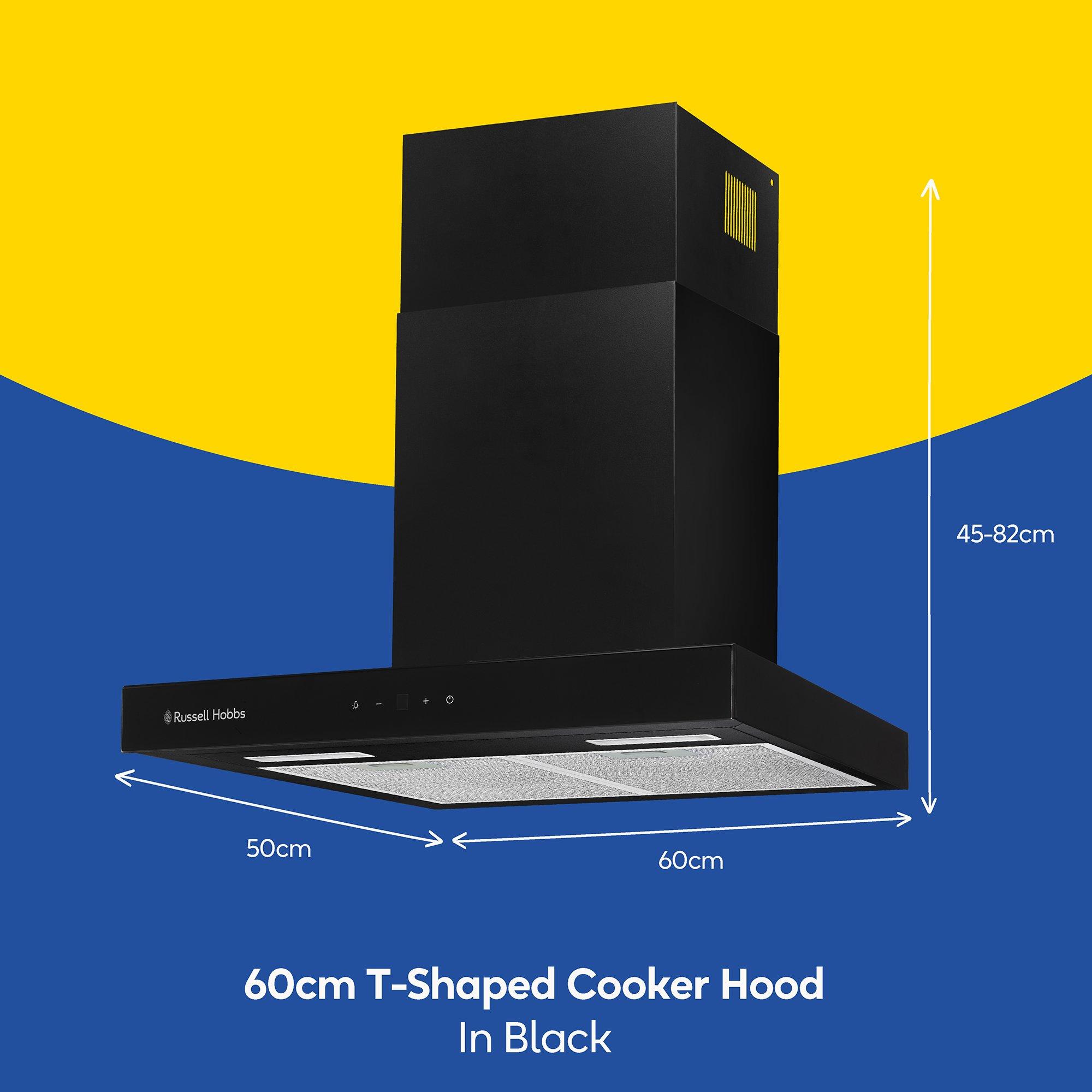 Black - Russell Hobbs - RHGCH603B 60cm T-Shaped Cooker Hood in Black - 2