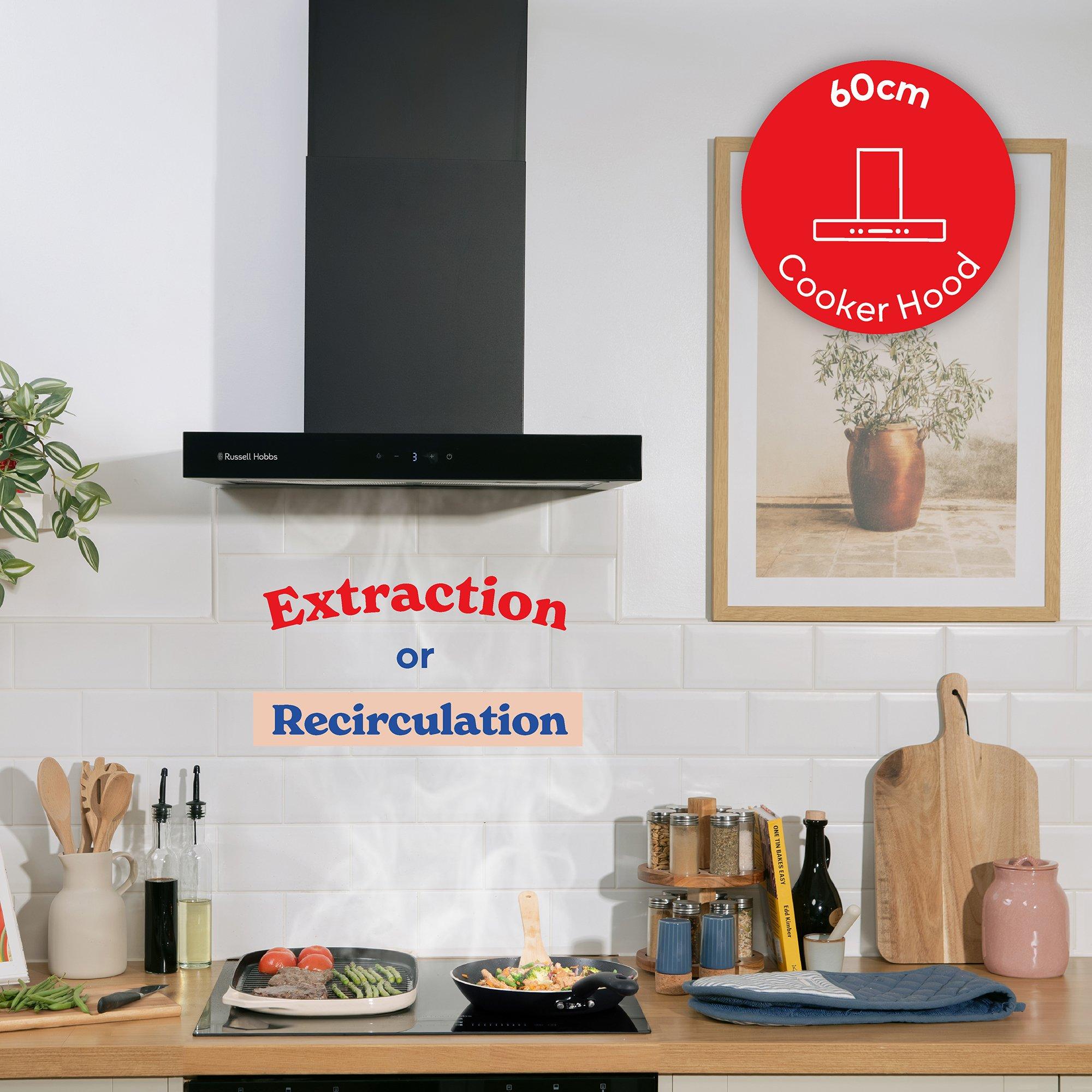Black - Russell Hobbs - RHGCH603B 60cm T-Shaped Cooker Hood in Black - 3