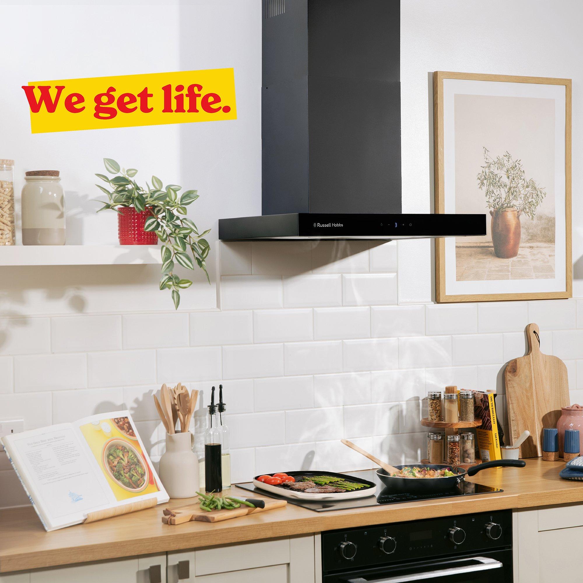 Black - Russell Hobbs - RHGCH603B 60cm T-Shaped Cooker Hood in Black - 9