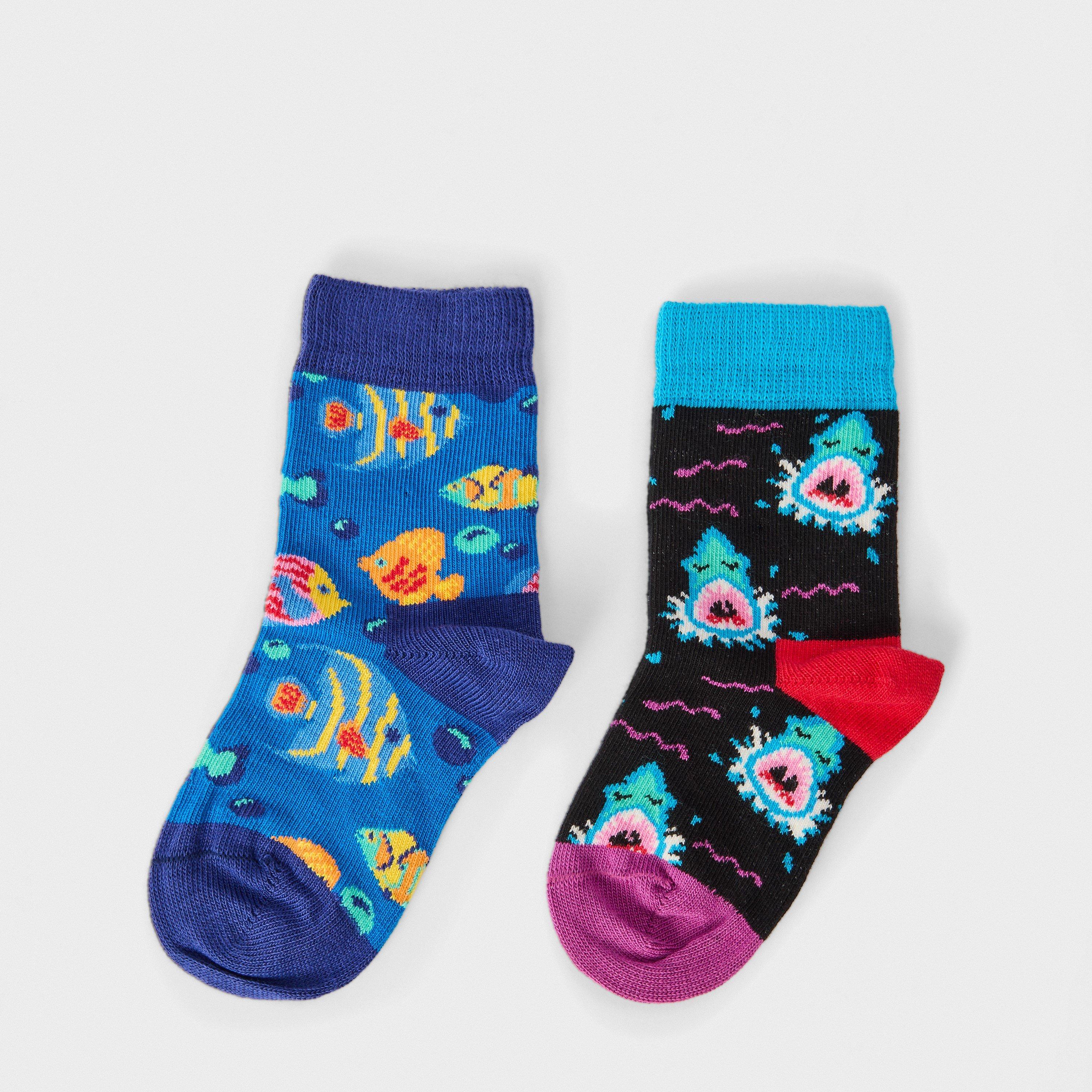 Black - Happy Socks - Shark Fish Pop - 1