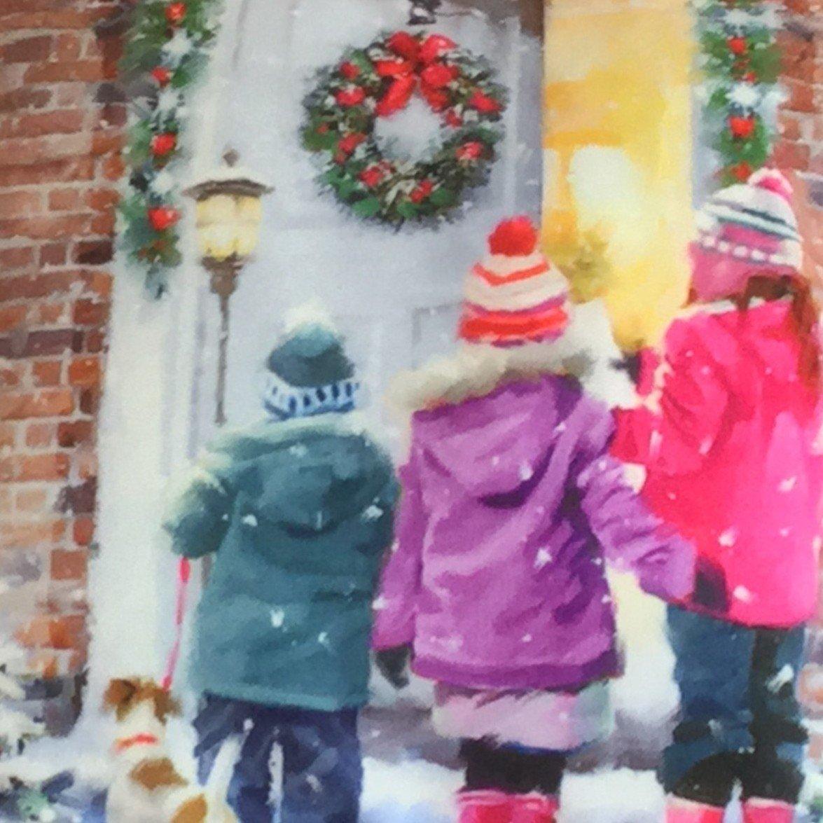 Multicolour - Alan Symonds - Carol Singers Christmas Cushion - 3