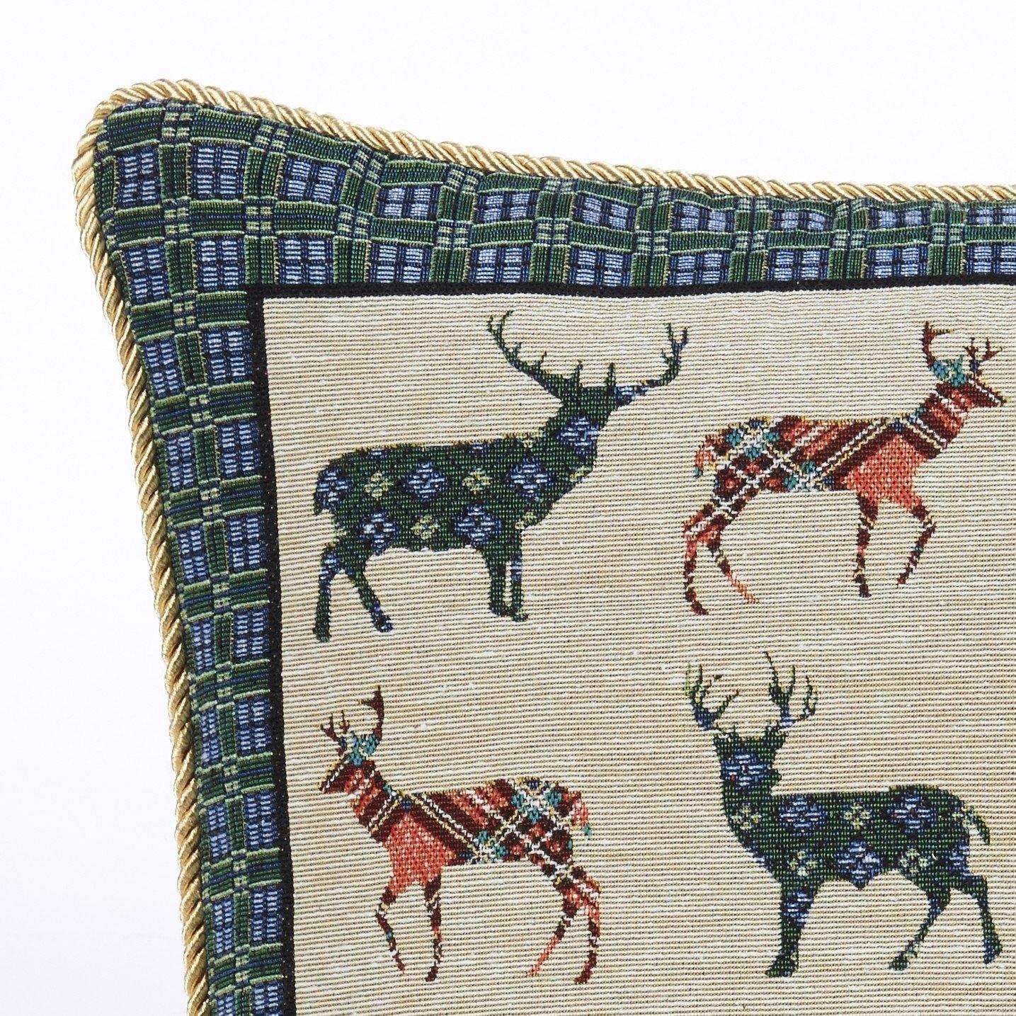 Multicolour - Alan Symonds - Stags Tapestry Christmas Cushion - 2