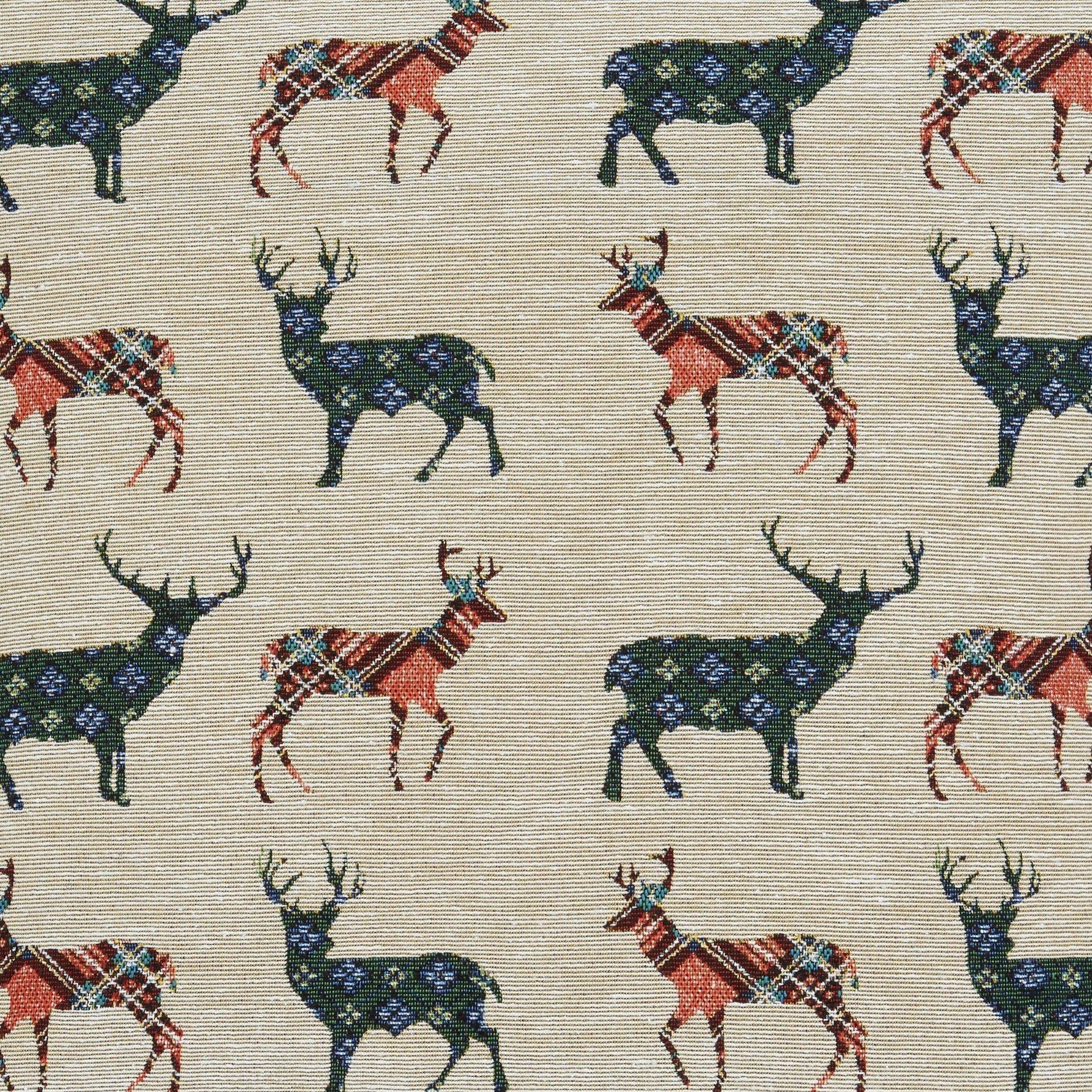 Multicolour - Alan Symonds - Stags Tapestry Christmas Cushion - 3