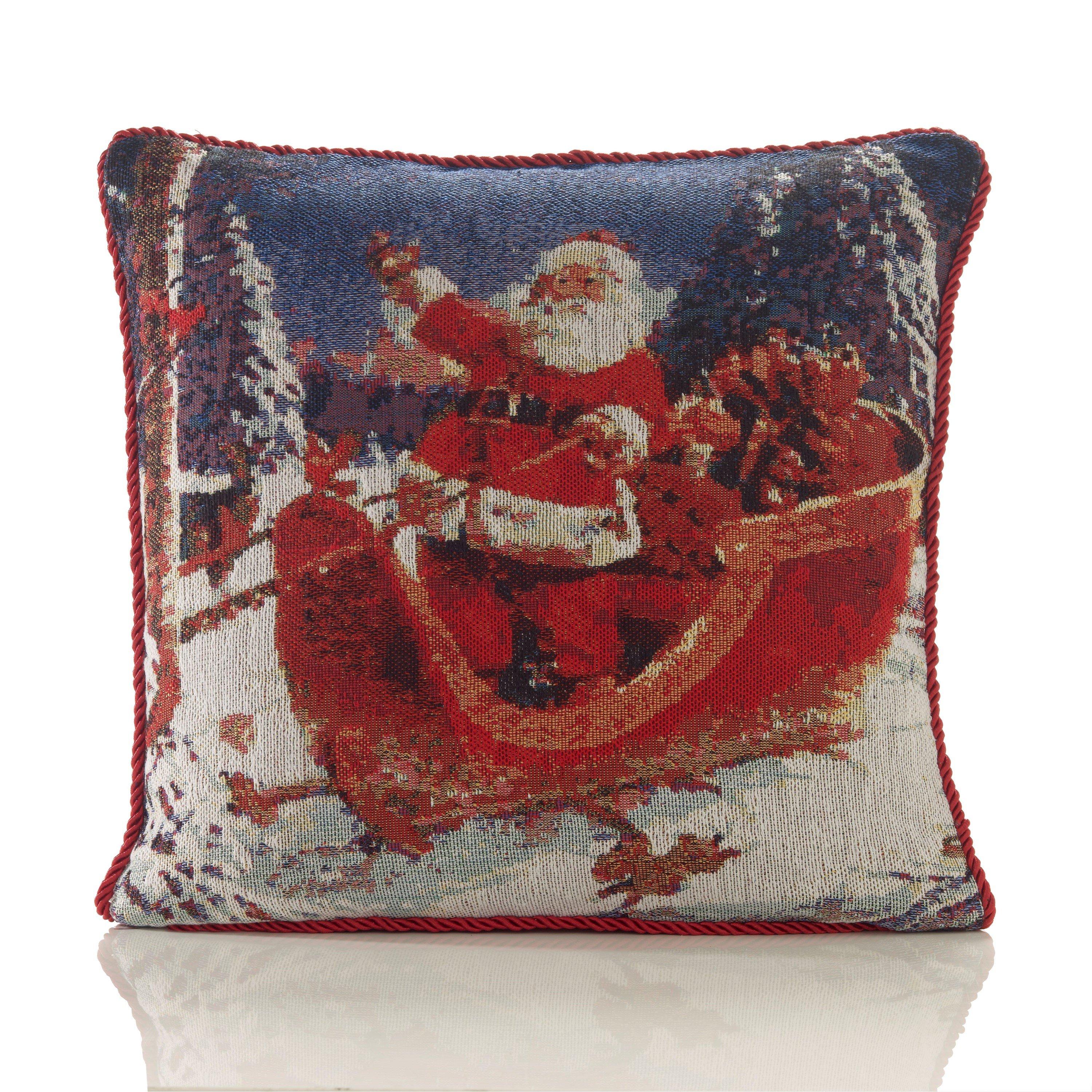 Multicolour - Alan Symonds - Sleigh Tapestry Christmas Cushion - 1