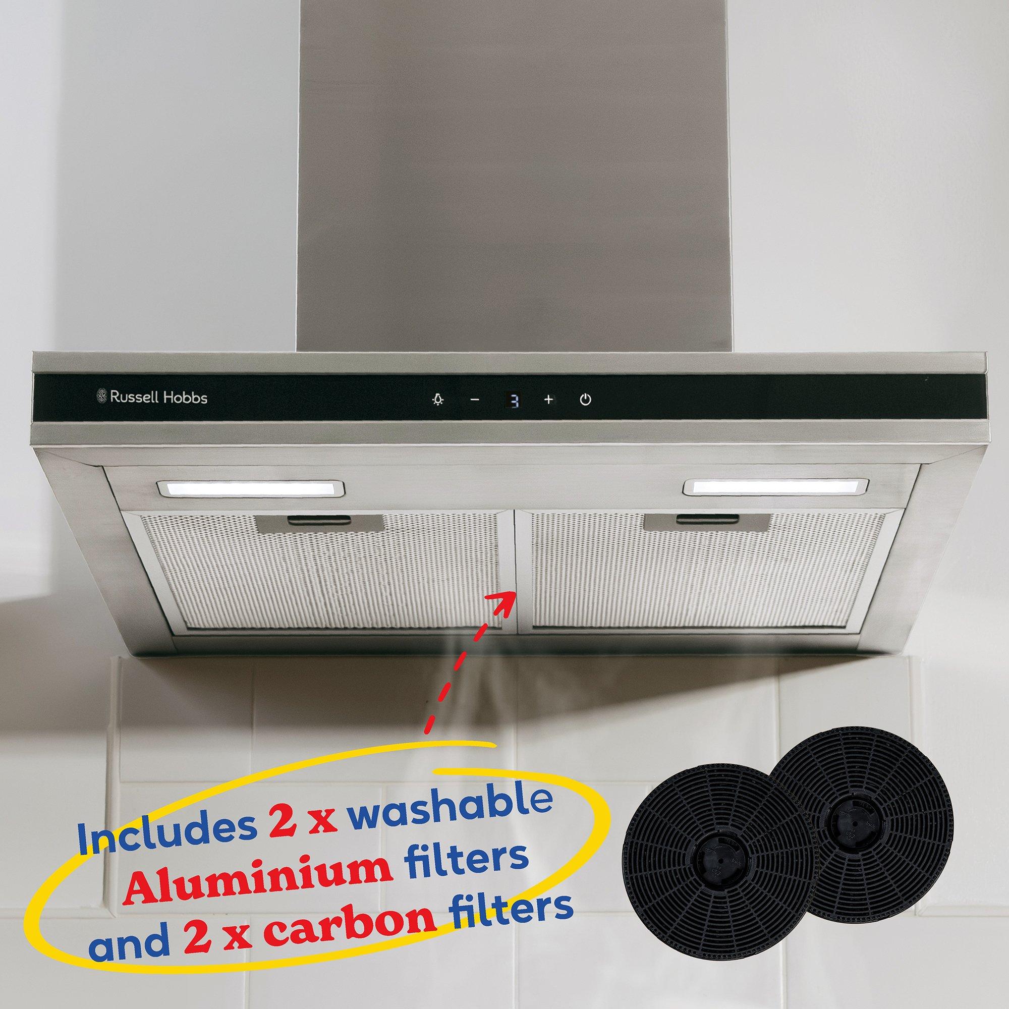 Stainless Steel - Russell Hobbs - RHGCH603SS 60cm TShape Cooker Hood Stainless Steel - 8