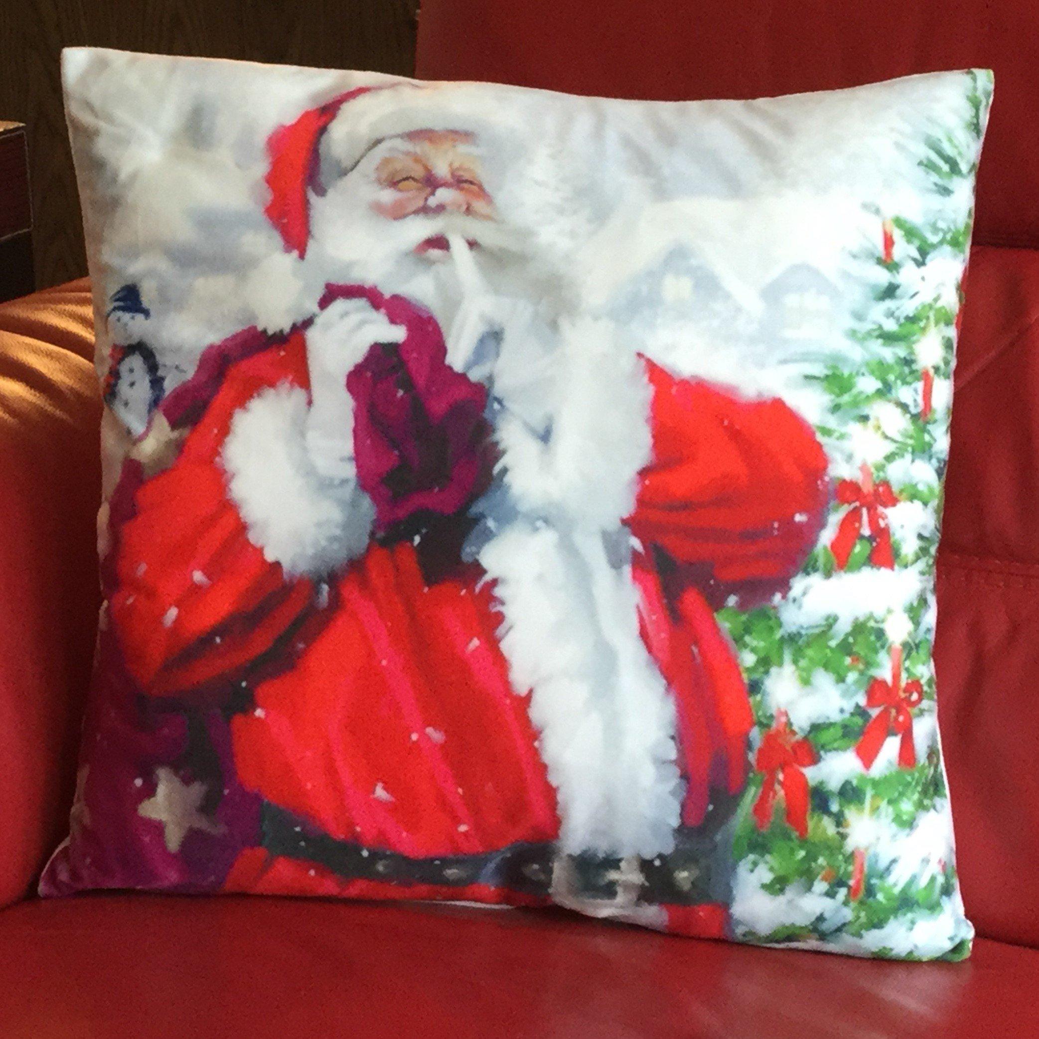 Multicolour - Alan Symonds - Santa & Sack Christmas Cushion - 1