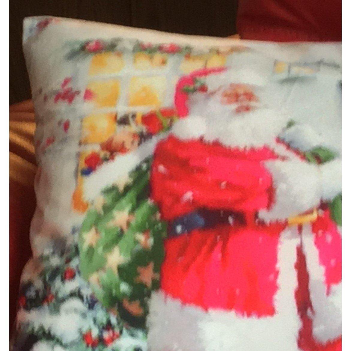 Multicolour - Alan Symonds - Santa & House Christmas Cushion - 2